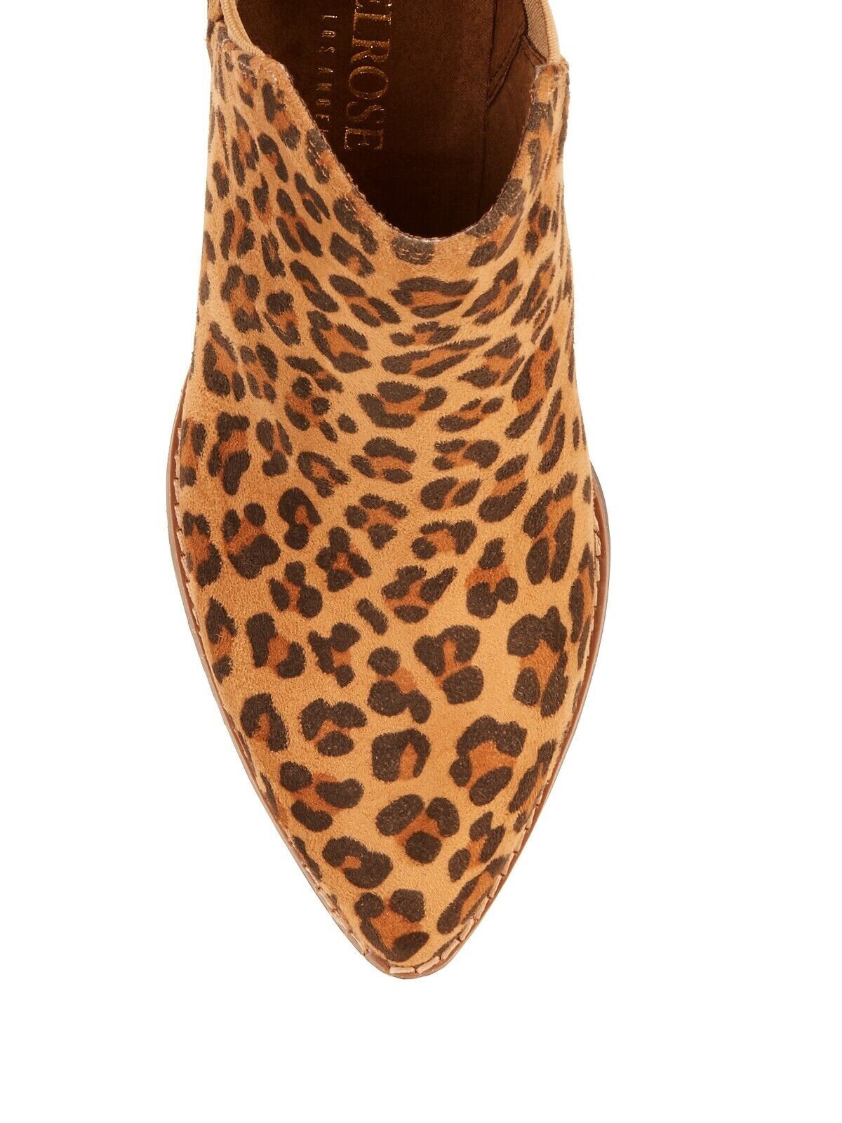 Melrose Ave Slip-On Bootie Women’s US 6.5 Brown Leopard Block Heel Suede Upper