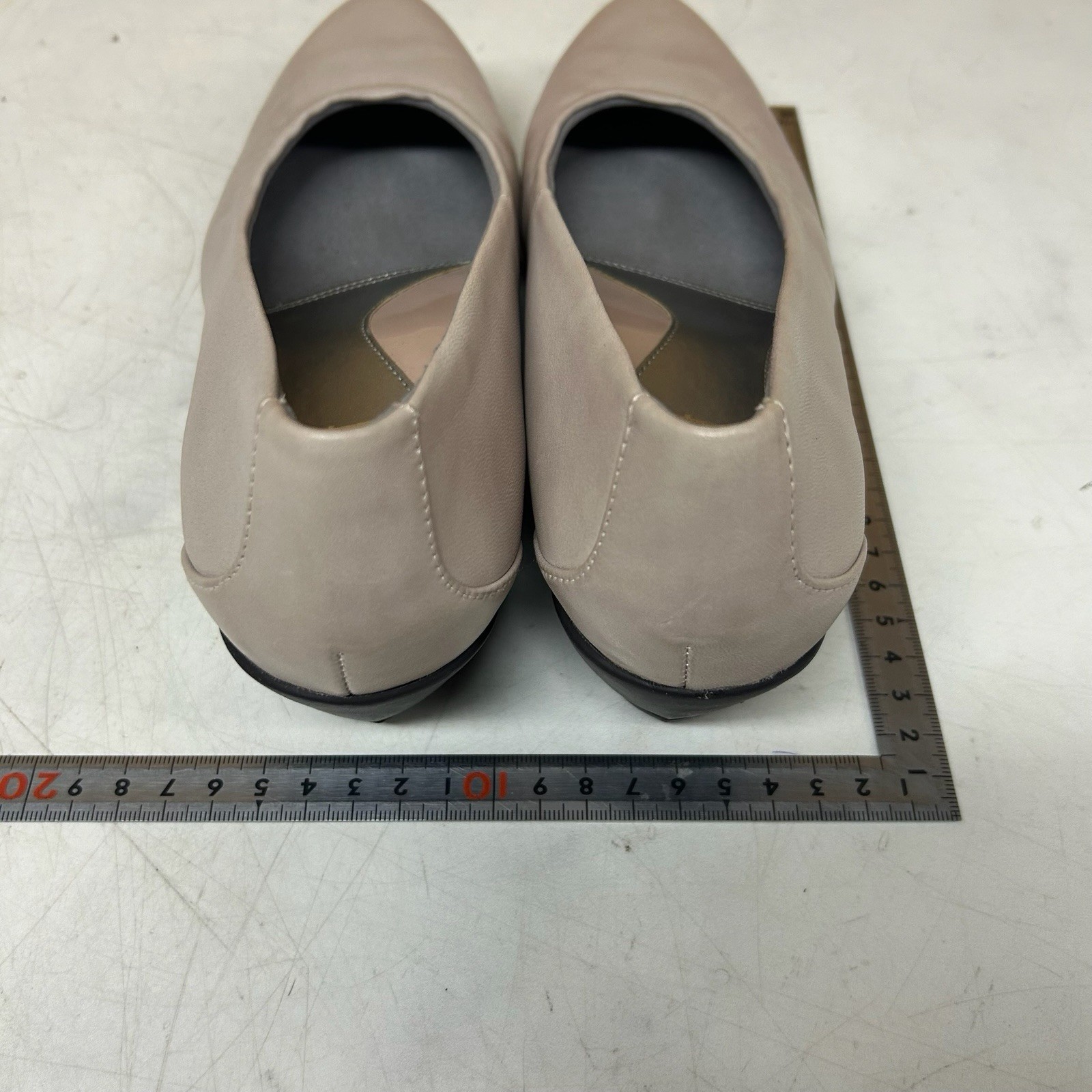 fitfit Women’s Comfort Low Heel Pumps Beige Gray Size 24.0cm Leather Used