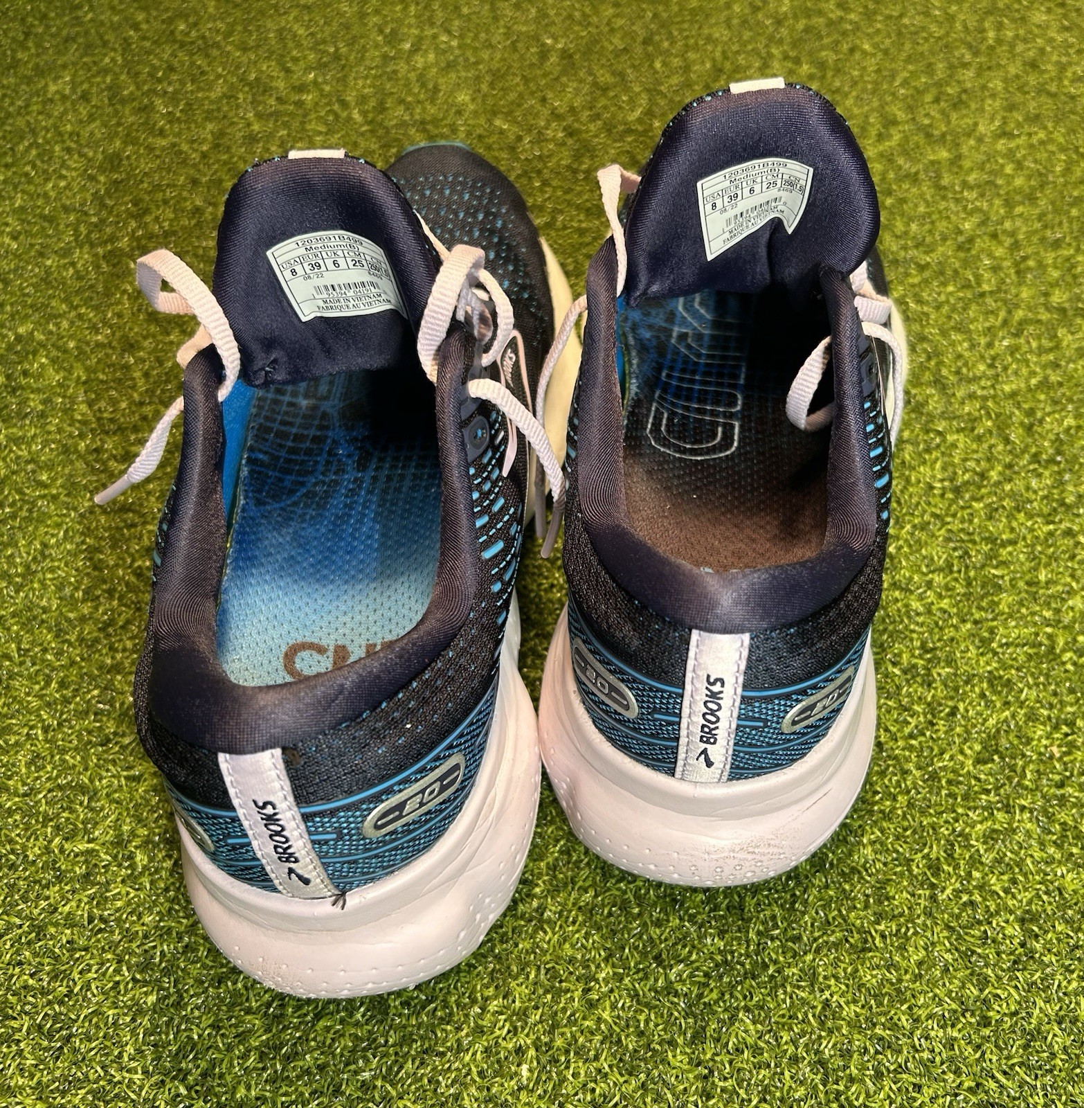 Brooks Womens Glycerin 20 Navy Peacoat Lilac Running Shoes Size 8 Cur Rex Insole