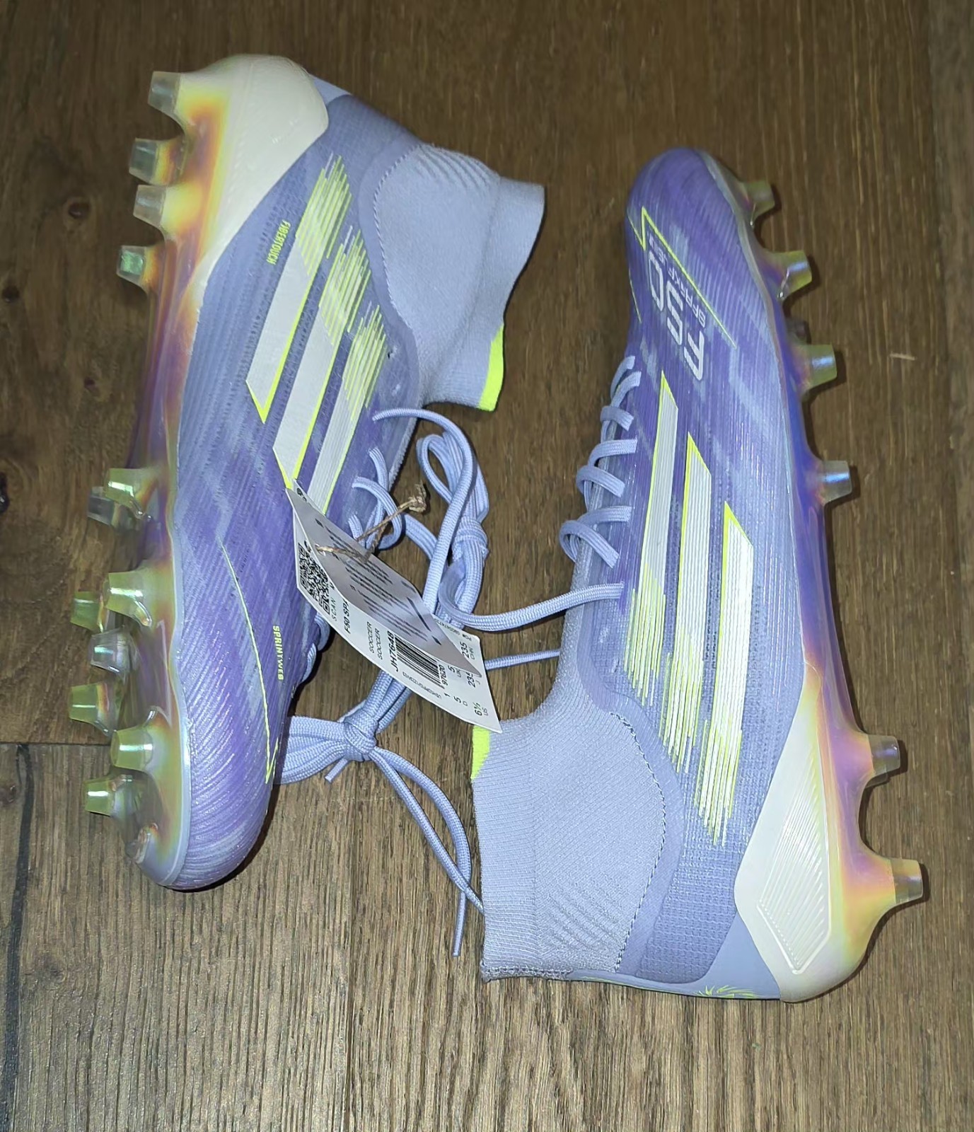 NEW Sz 6.5 Women’s Adidas F50 Sparkfusion Elite Mid FG AG Violet Volt JH7648