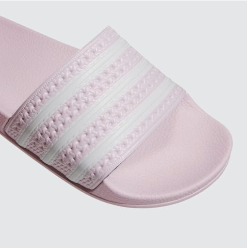 adidas Originals Adilette Slides Women’s Clear Pink White 3-Stripes Sandals