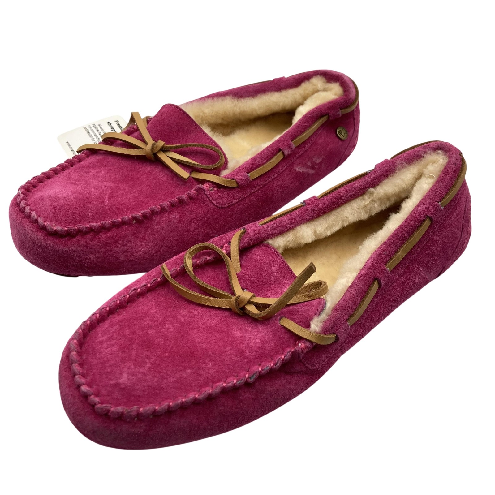 UGG Eversheepskins Slippers Womens AU 6 Pink Suede Sheepskin Lined Moccasin