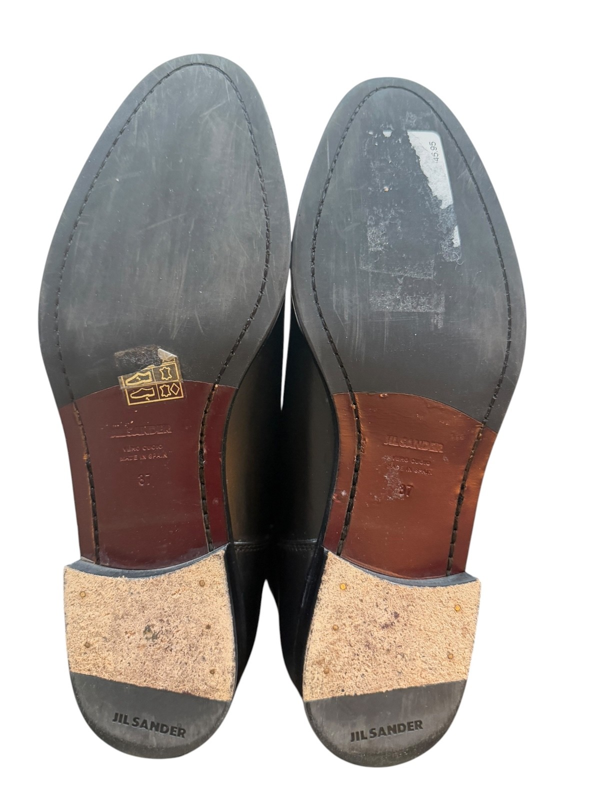 Jil Sander Two Tone Black Grey Leather Riding Boots Women EU 37 US 6.5 $1400!