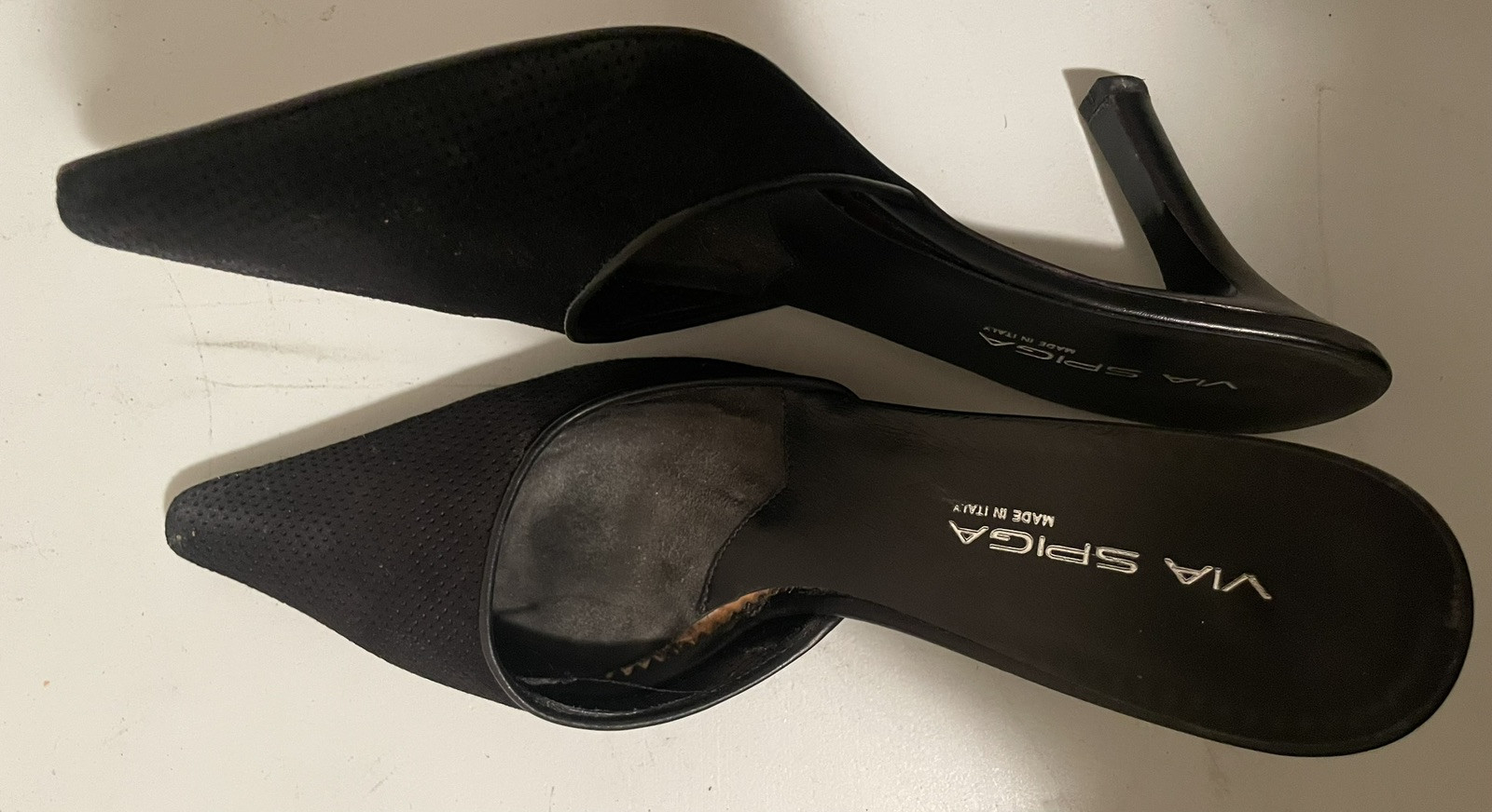 VIA SPIGA Black Suede Heels Womens Size 40 / 10