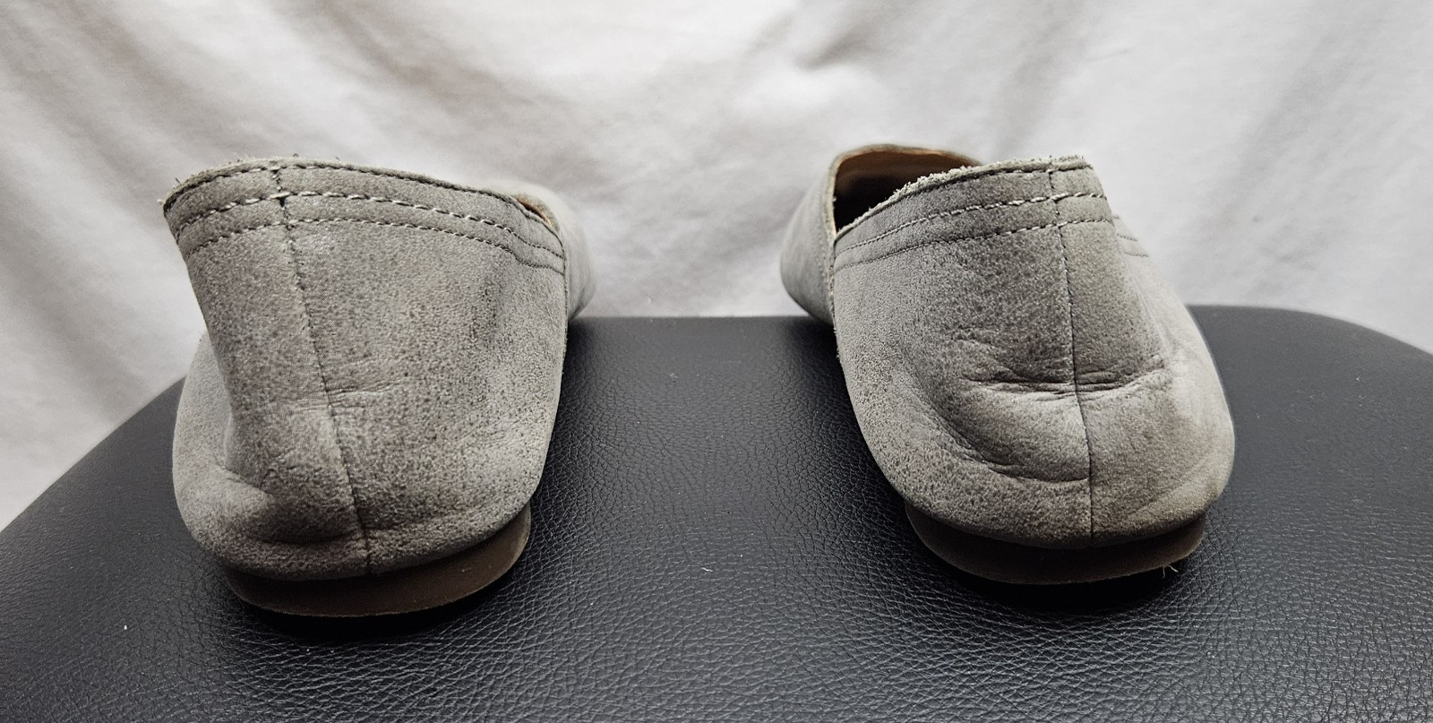Lucky Brand Alba Ballet Flats Womens 8.5 M Gray Leather Cottagecore Hippie Boho