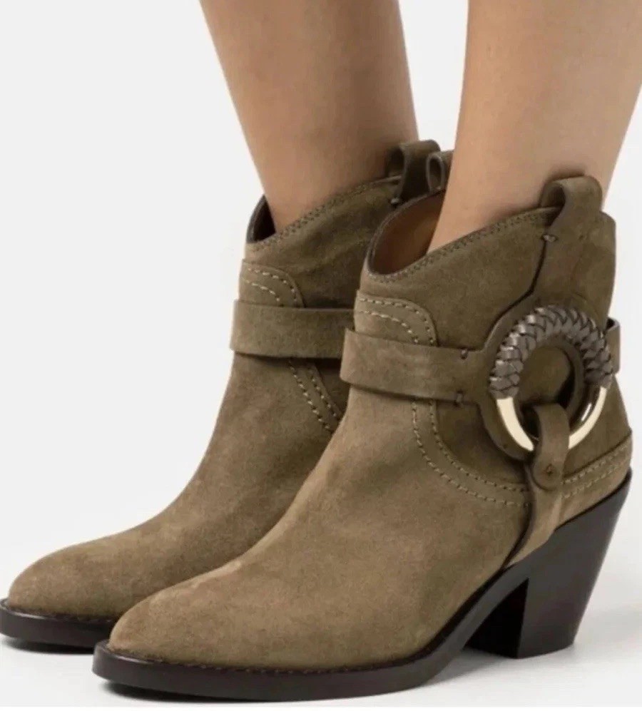 See by Chloe Women’s Hana Booties size 39 EU Brown Suede NWOB