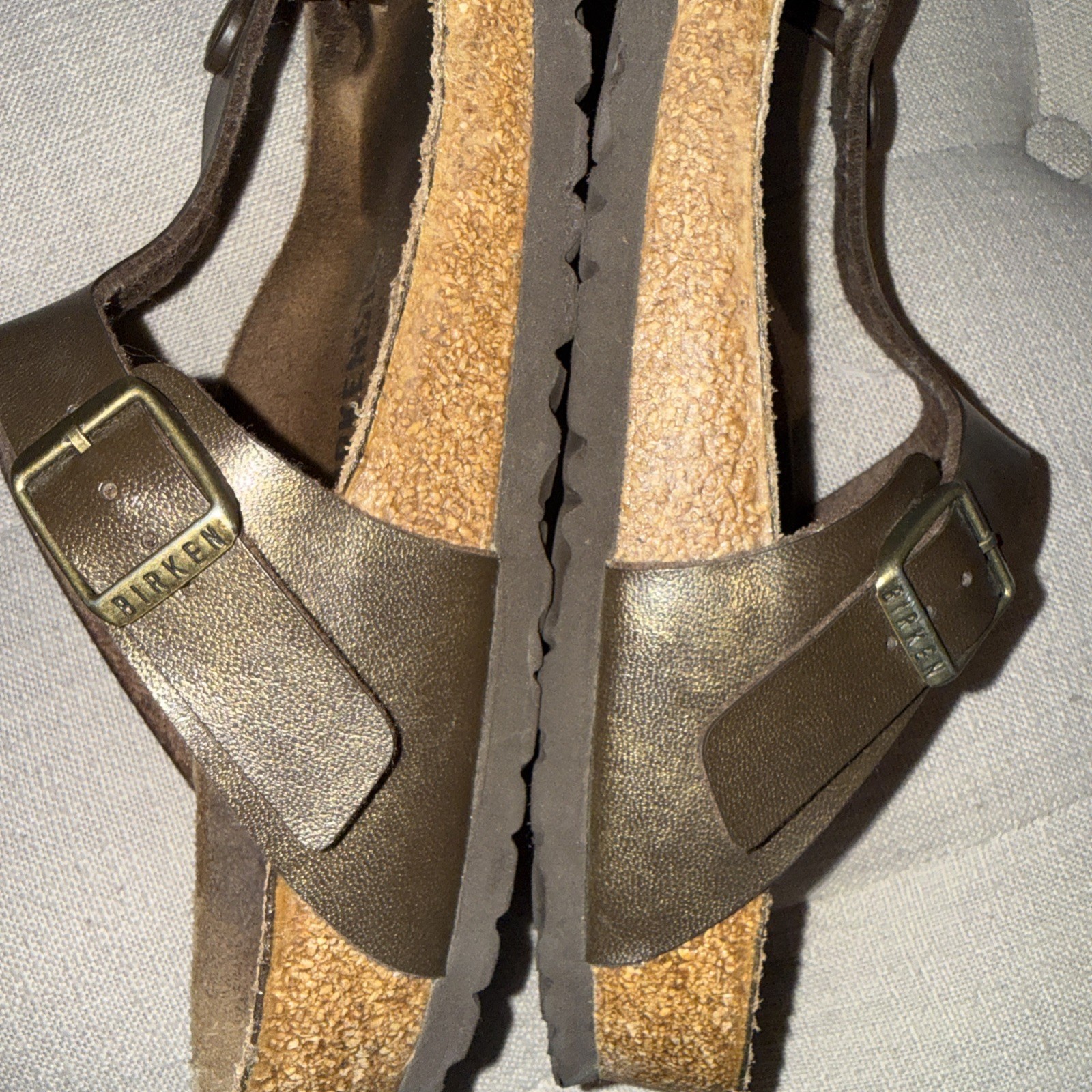 Birkenstock Gizeh Brown Birko Flor Sandals Size 39 Regular Width Bronze