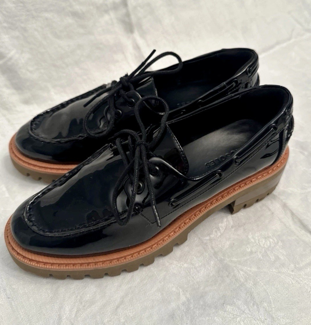 Aerosoles Russell Smart Start, Patent Loafer, Shoe Black Patent Tie Size 7