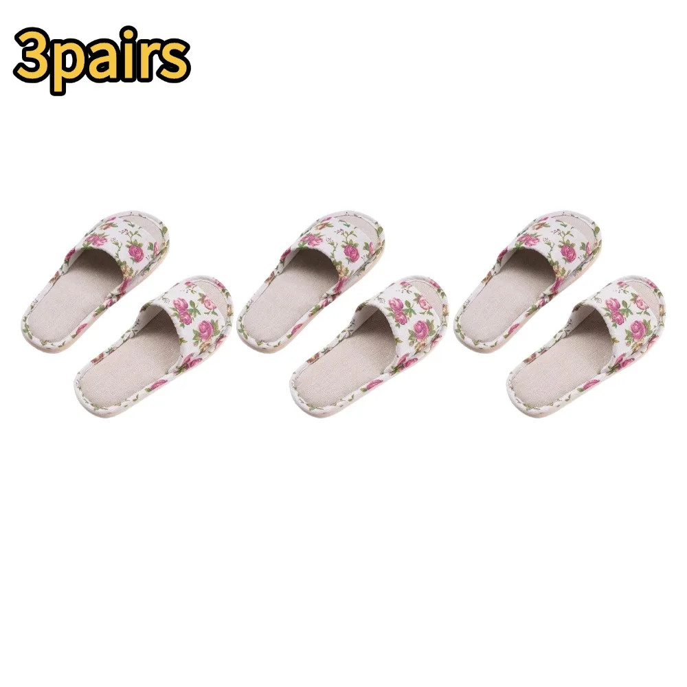 Fashion Floral Slippers Women Casual Comfortable Indoor Home Flat Shoes Anti Sli