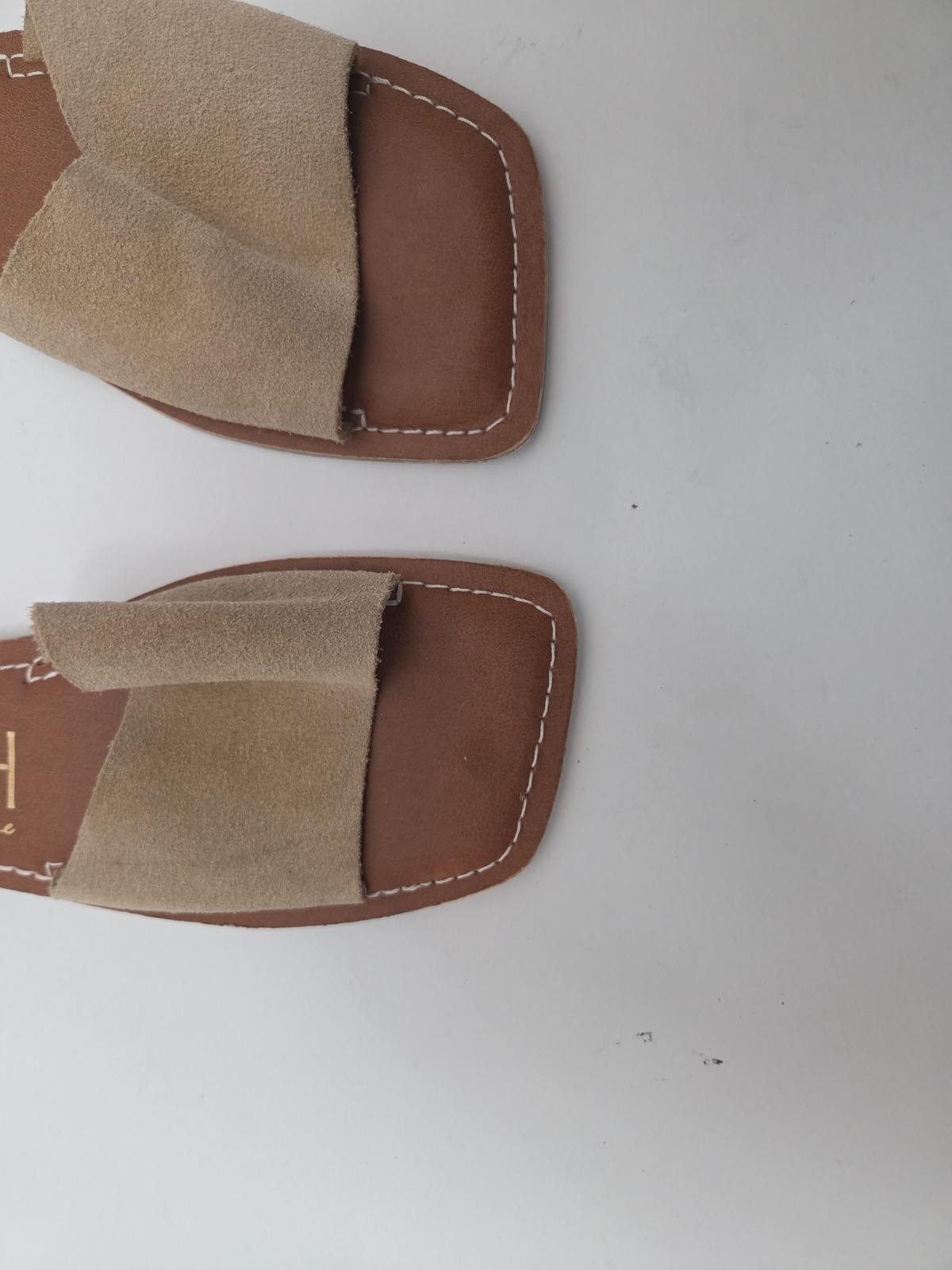 Beach By Matisse Cream Bali Slide Womens Sandal Size 7 M Tan Leather Flat Mule