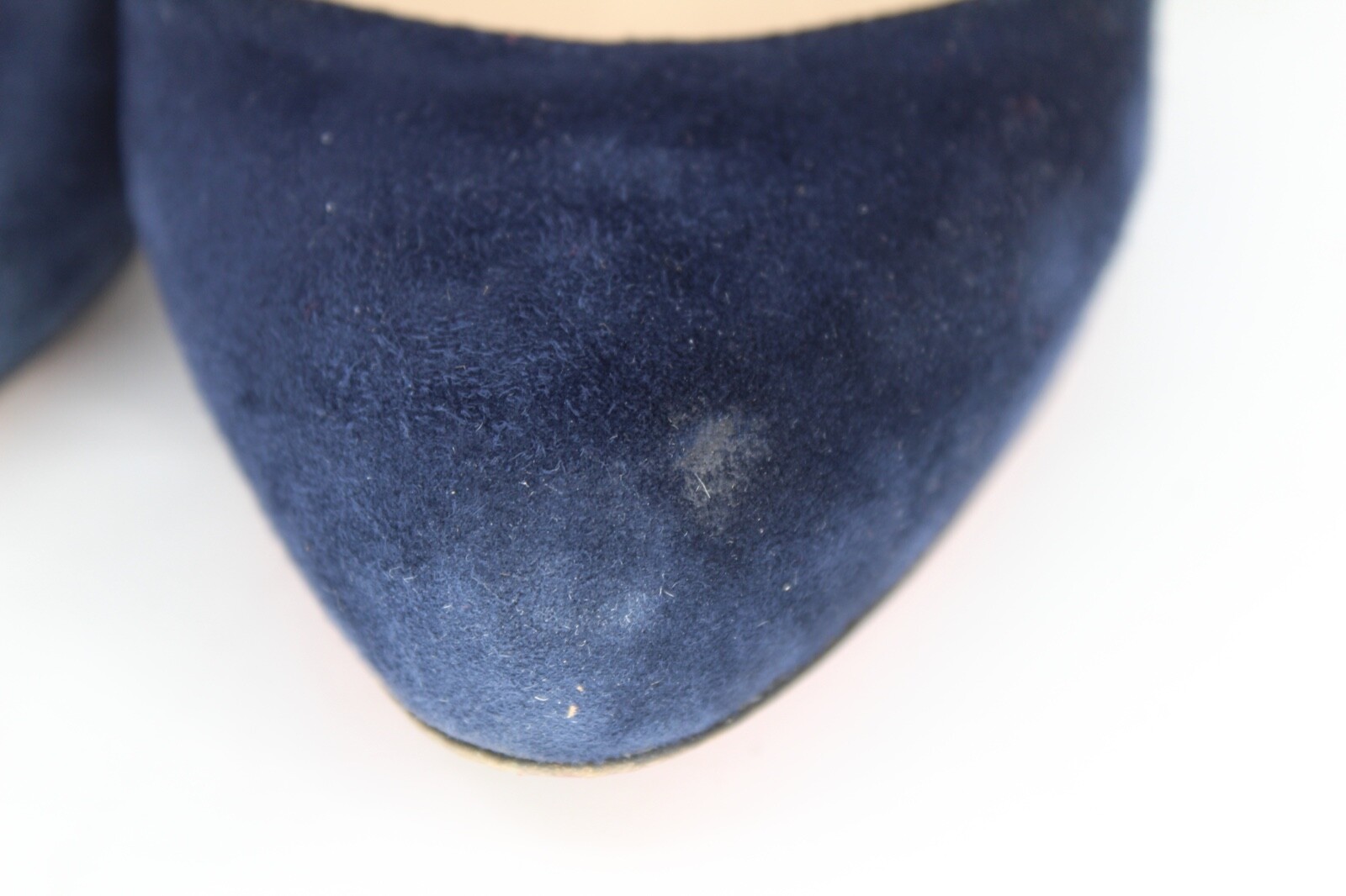 CHRISTIAN LOUBOUTIN Navy-Blue Suede Simple Semi Pointed Toe Pumps, US 6.5 $595