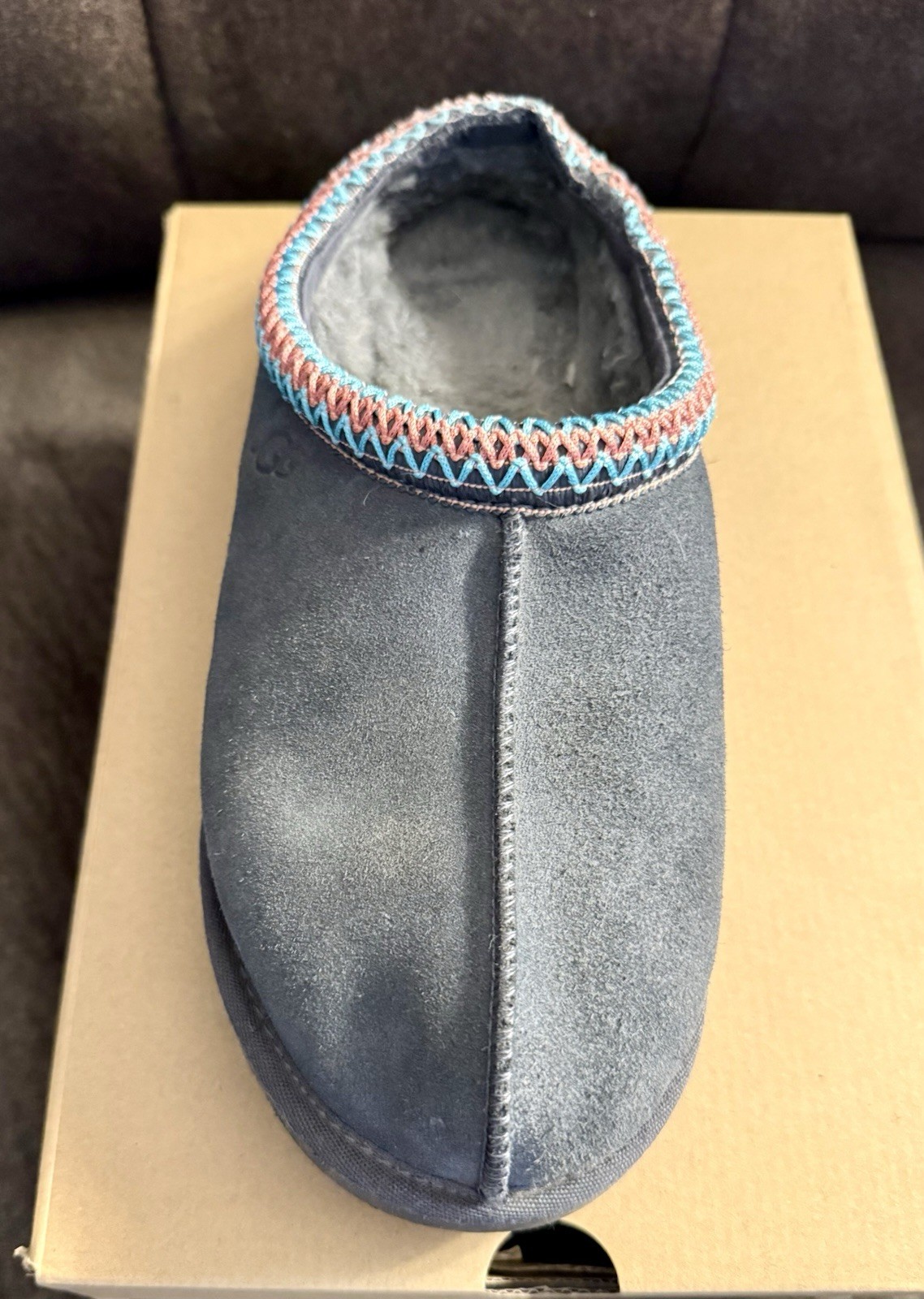Authentic Dark Grey UGG Tasman II Slippers, size 11, Pre-owned *See Photos/Desc
