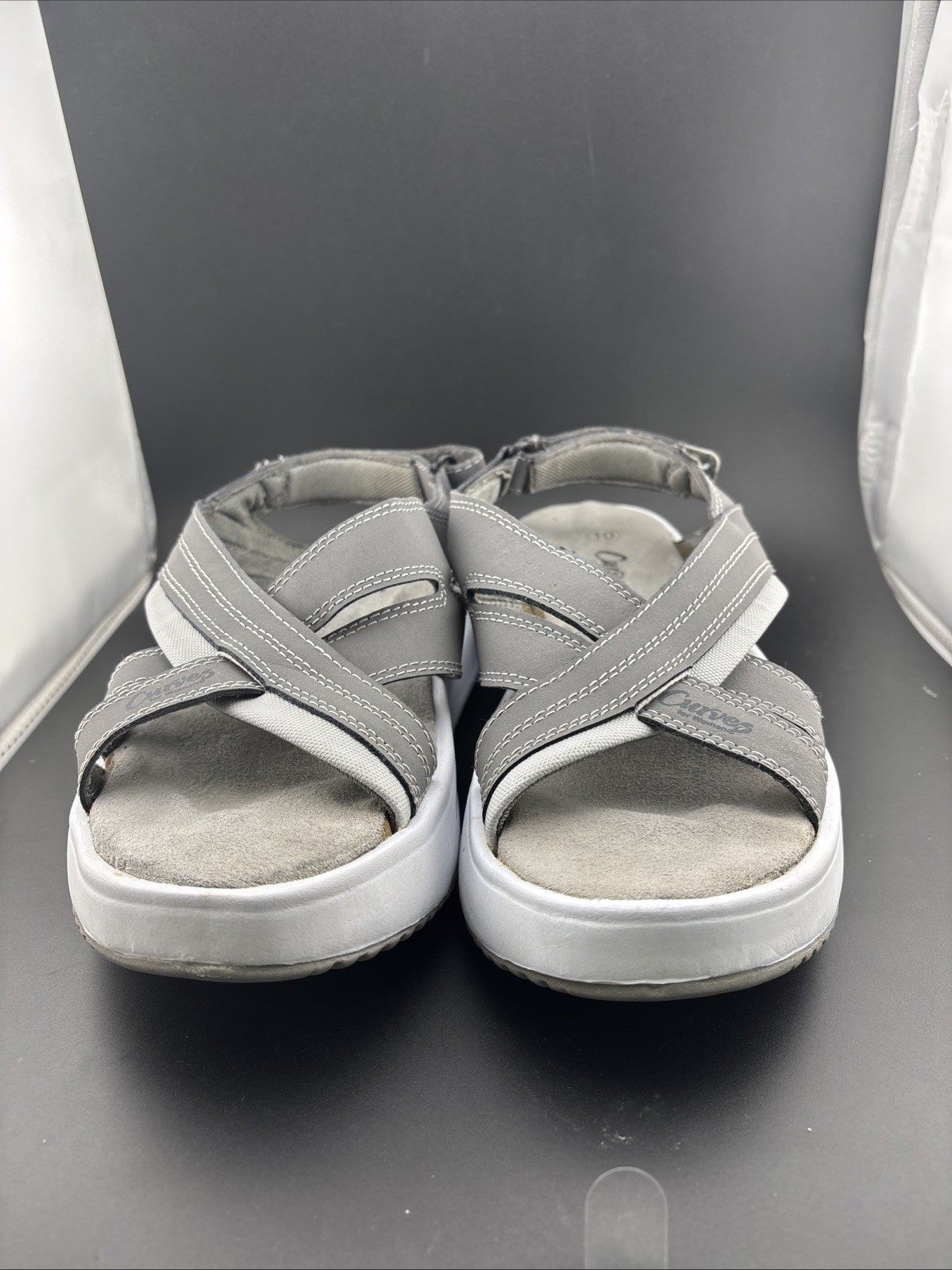 Curves Women’s Shape Up Sandals , Size 8,Rockers Exercise Toning Shoes Grey
