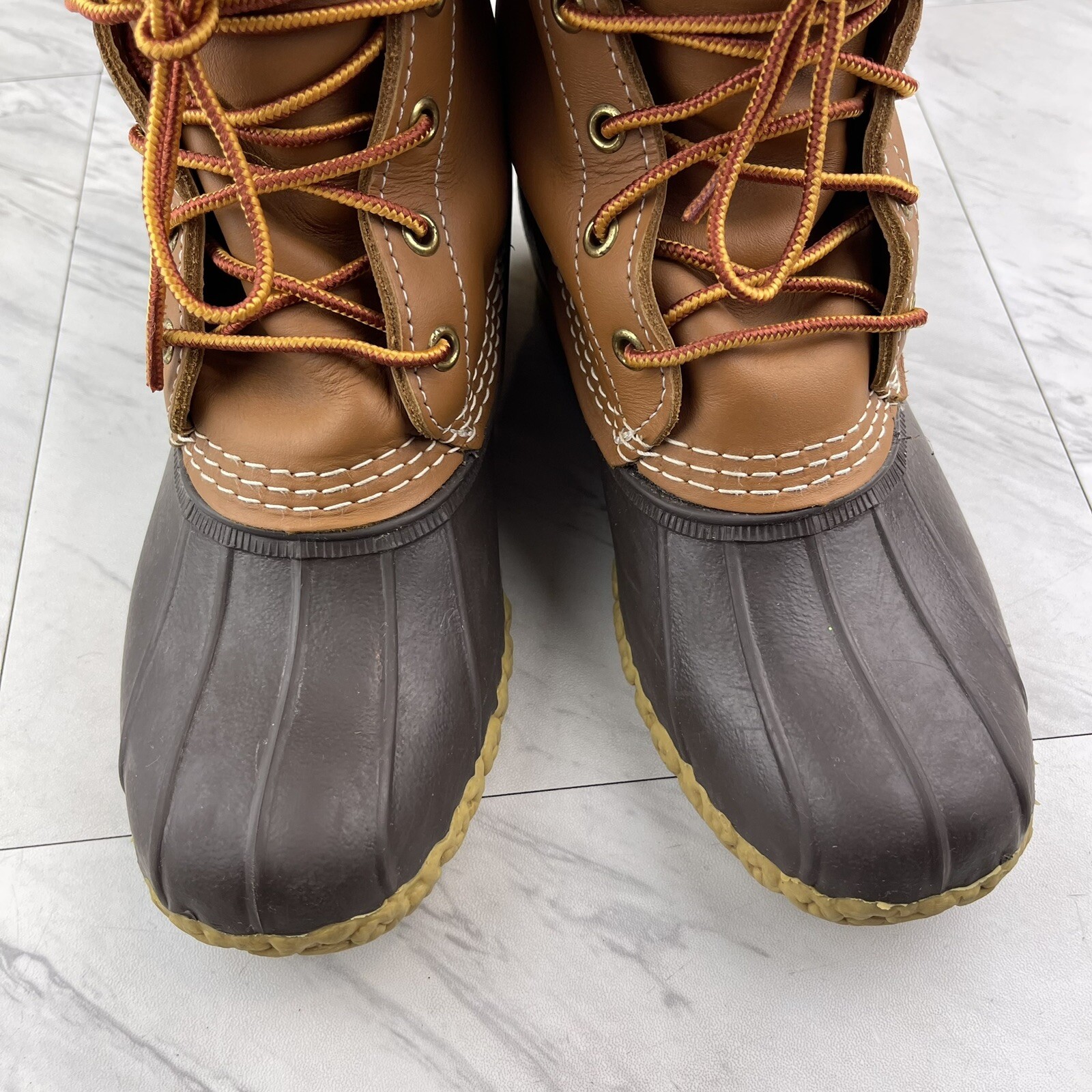 •LL Bean Duck Rubber Boots Made In Maine Women’s 6 M Brown Hunting Outdoor USA