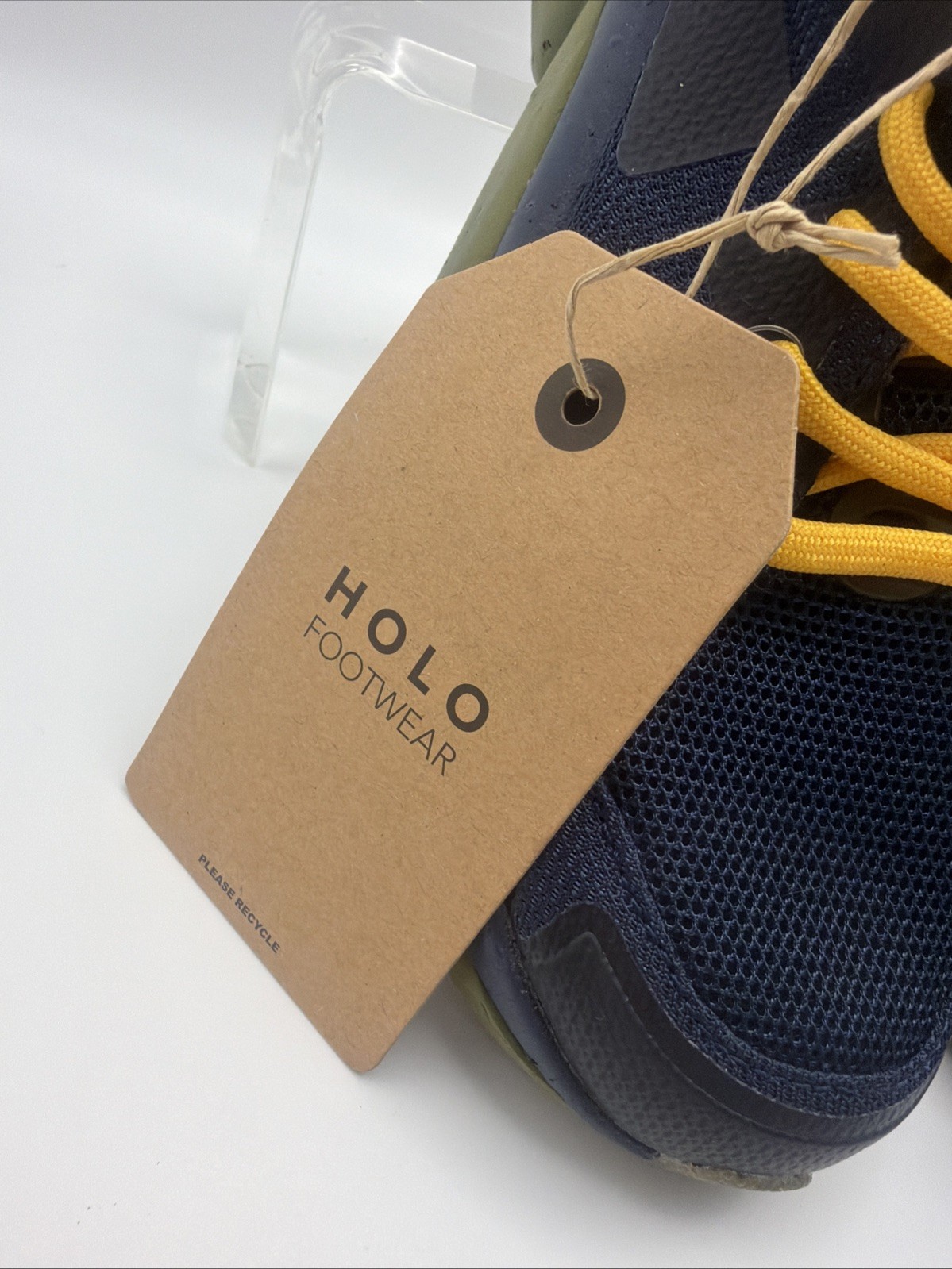 NEW HOLO Women Nephelae Sneakers Navy Blue Yellow Recycled Eco Trail Shoes 7