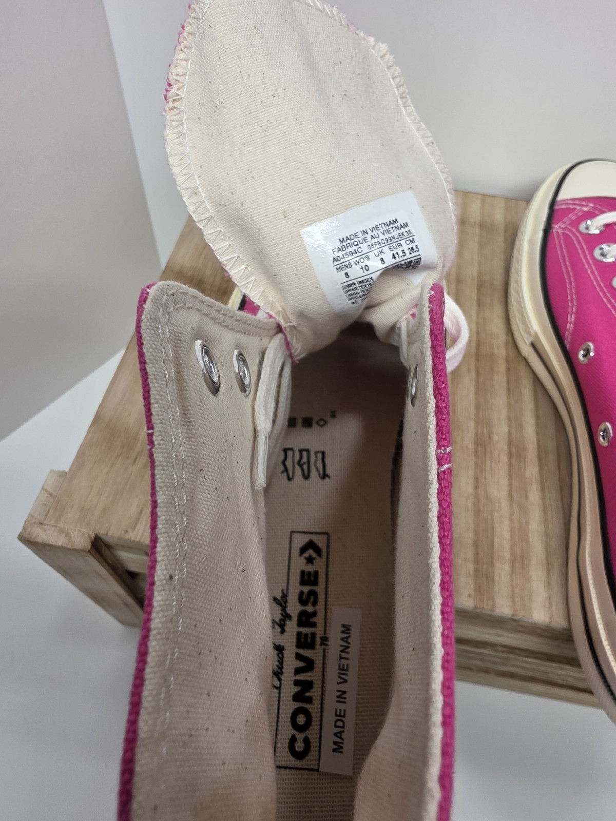 Converse Chuck 70 High Top Canvas Sneakers ‘Pink’ – 10 Women /8 Men A08184C 1046