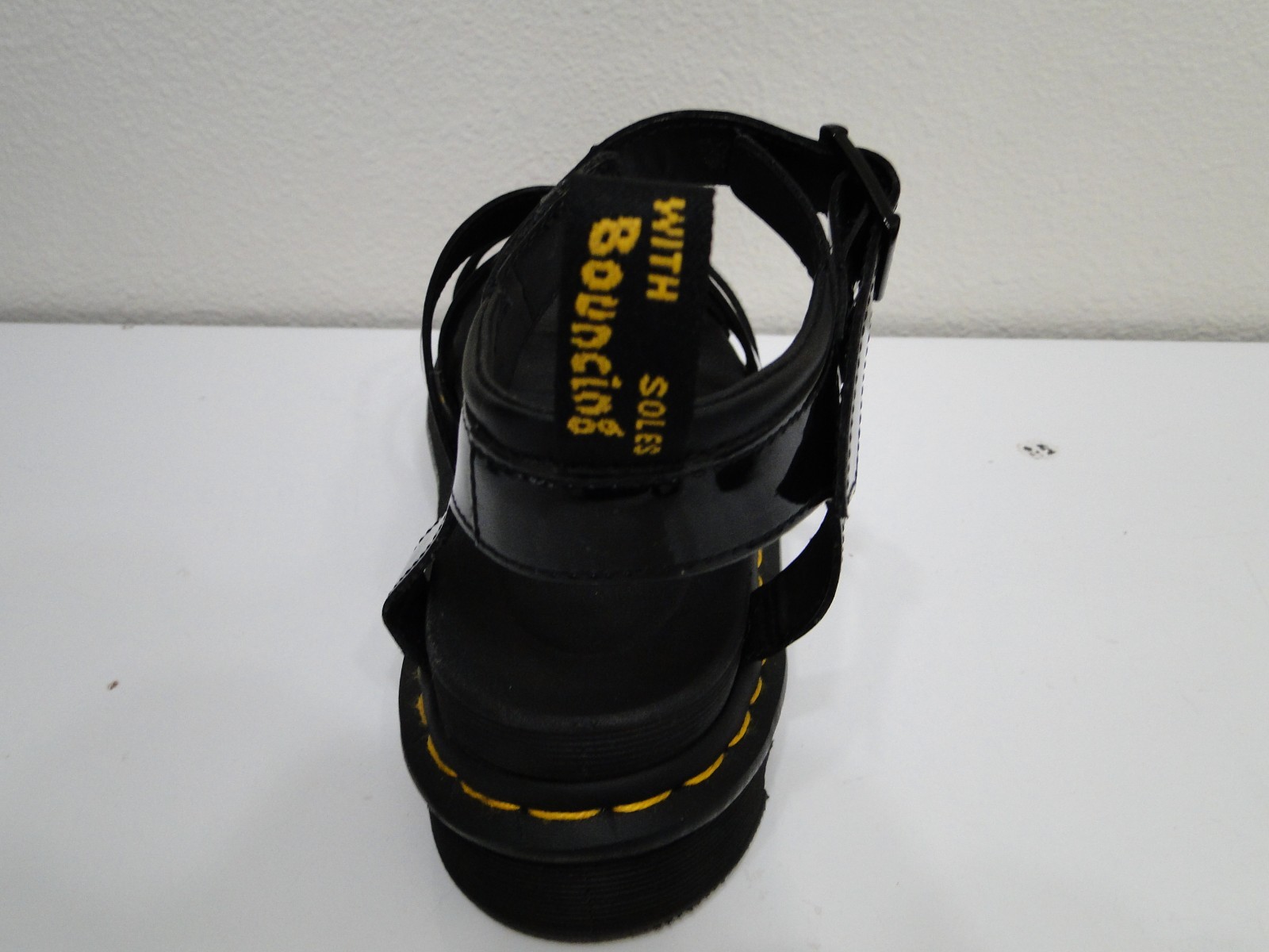 Dr Martens Blaire Black Patent Lightweight Chunky Platform Sandals Uk 6.5 Eu 40