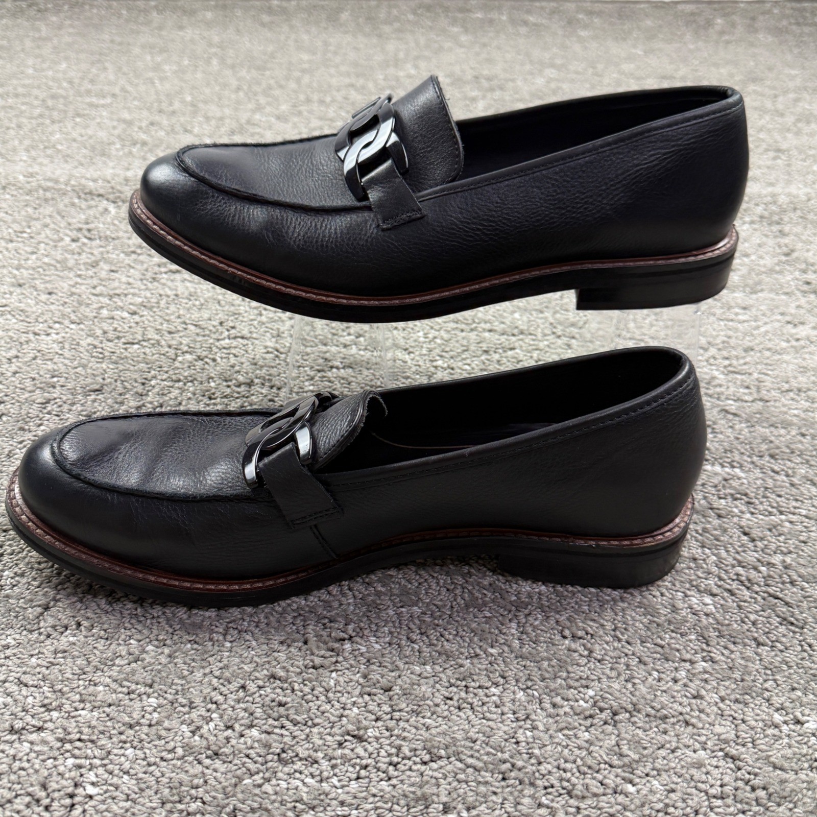 Ara HighSoft Women’s Leather Chain Loafers Black UK 7.5 US 10 EU 41 Comfort