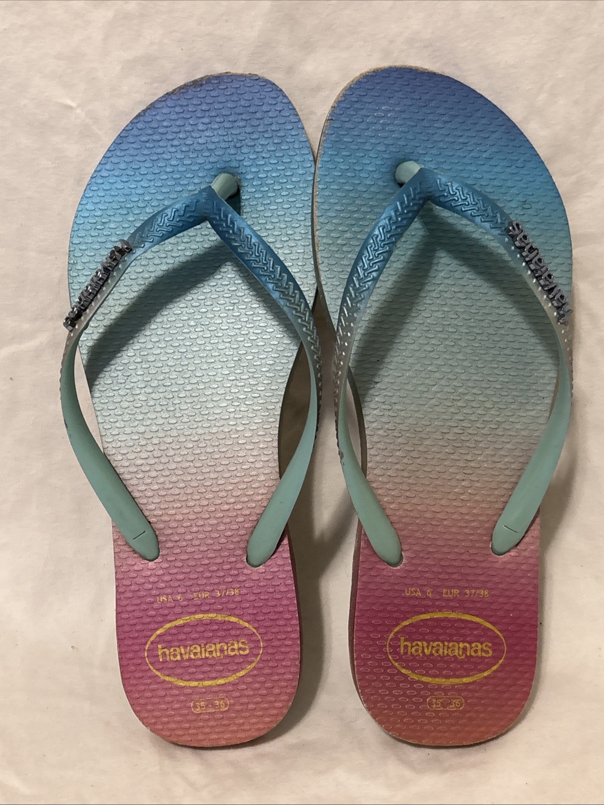 Havaianas Gradiant Sunset Thong Flip Flop Sandals US6 EUR 37/38