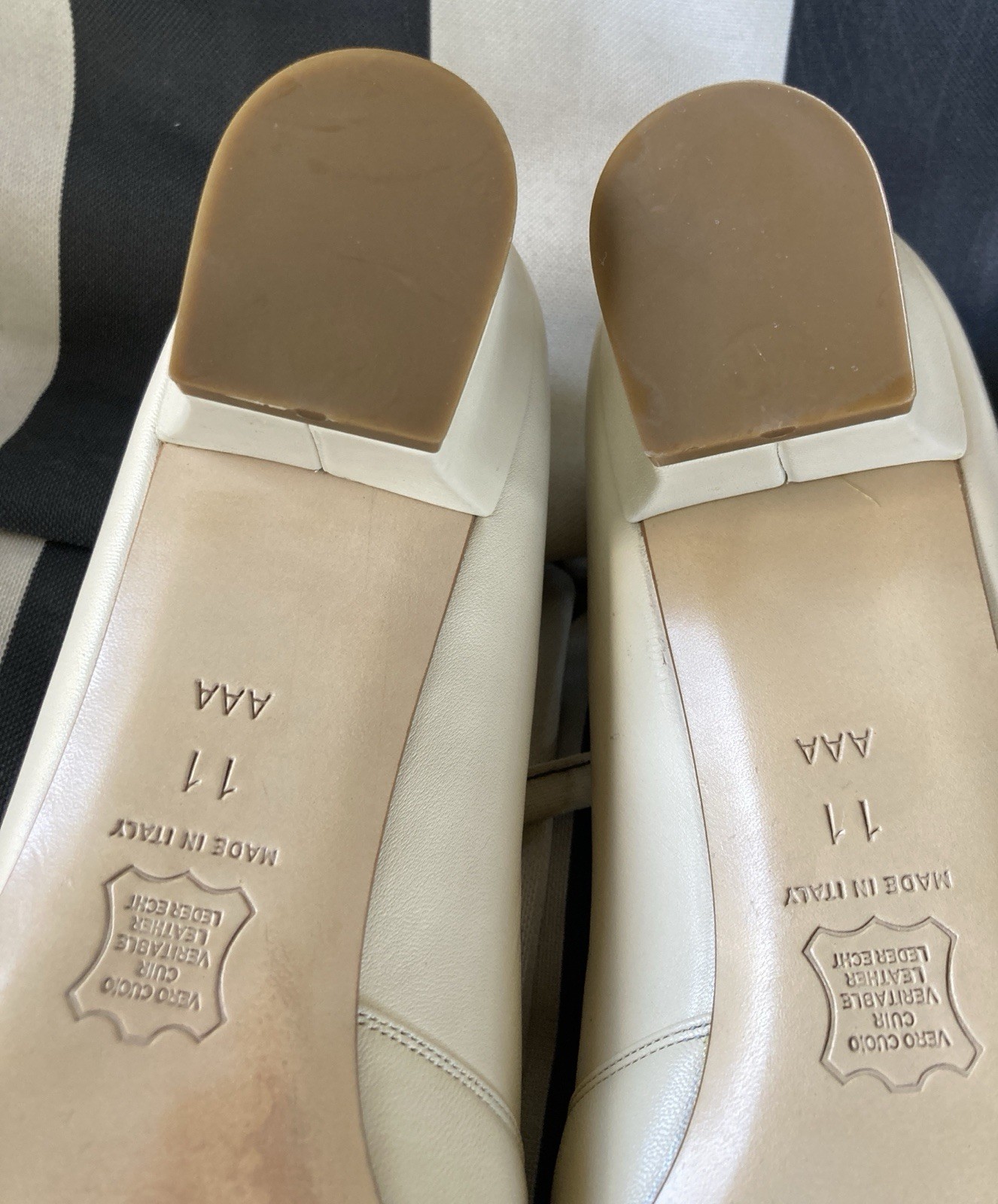 Joe Parker Off-White Leather Loafers Handcrafted In Italy Size 11 Women’s Shoes