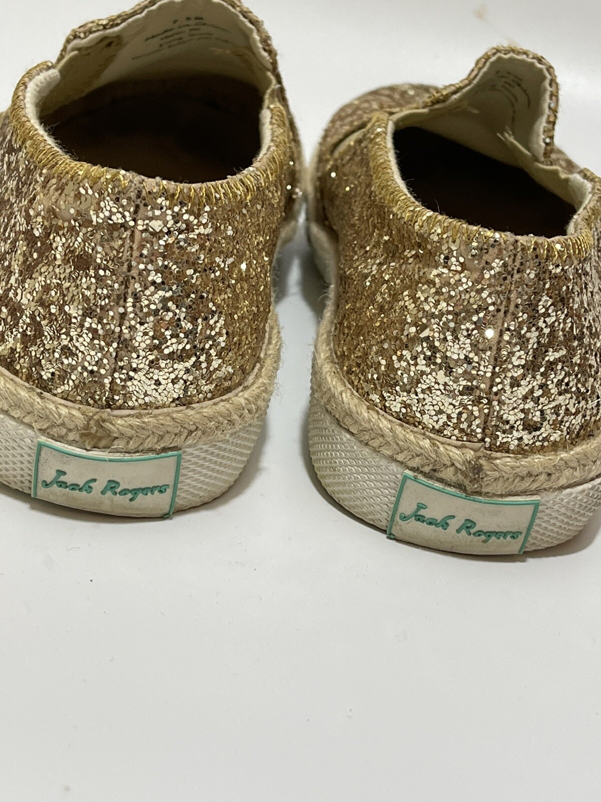 Jack Rogers Gold Glitter Sparkle Slip On Shoes Sneakers Loafers Women’s Size 7.5