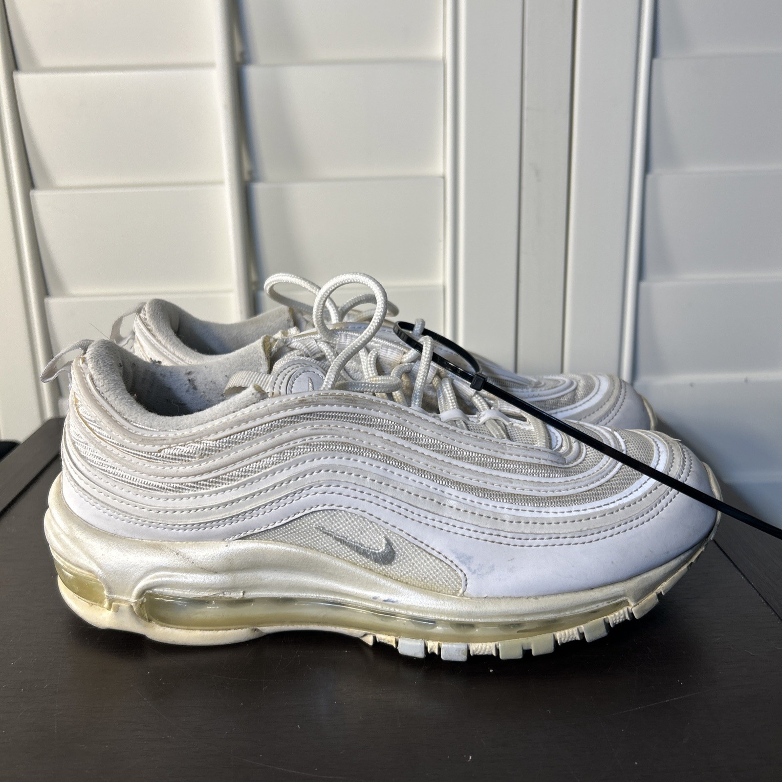 Nike Air Max 97 Women’s Size 8 Triple White Sneakers Shoes 921733-100