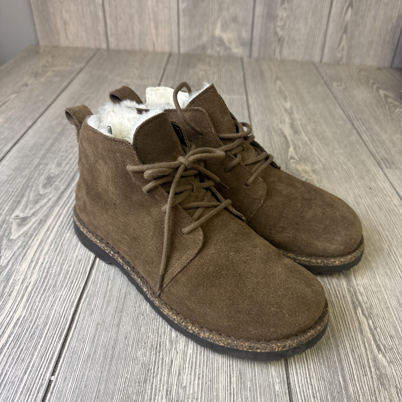 Birkenstock Uppsala Mid Shearling Dark Tea Narrow Fit 1028148 Size 8 US / 39 EU