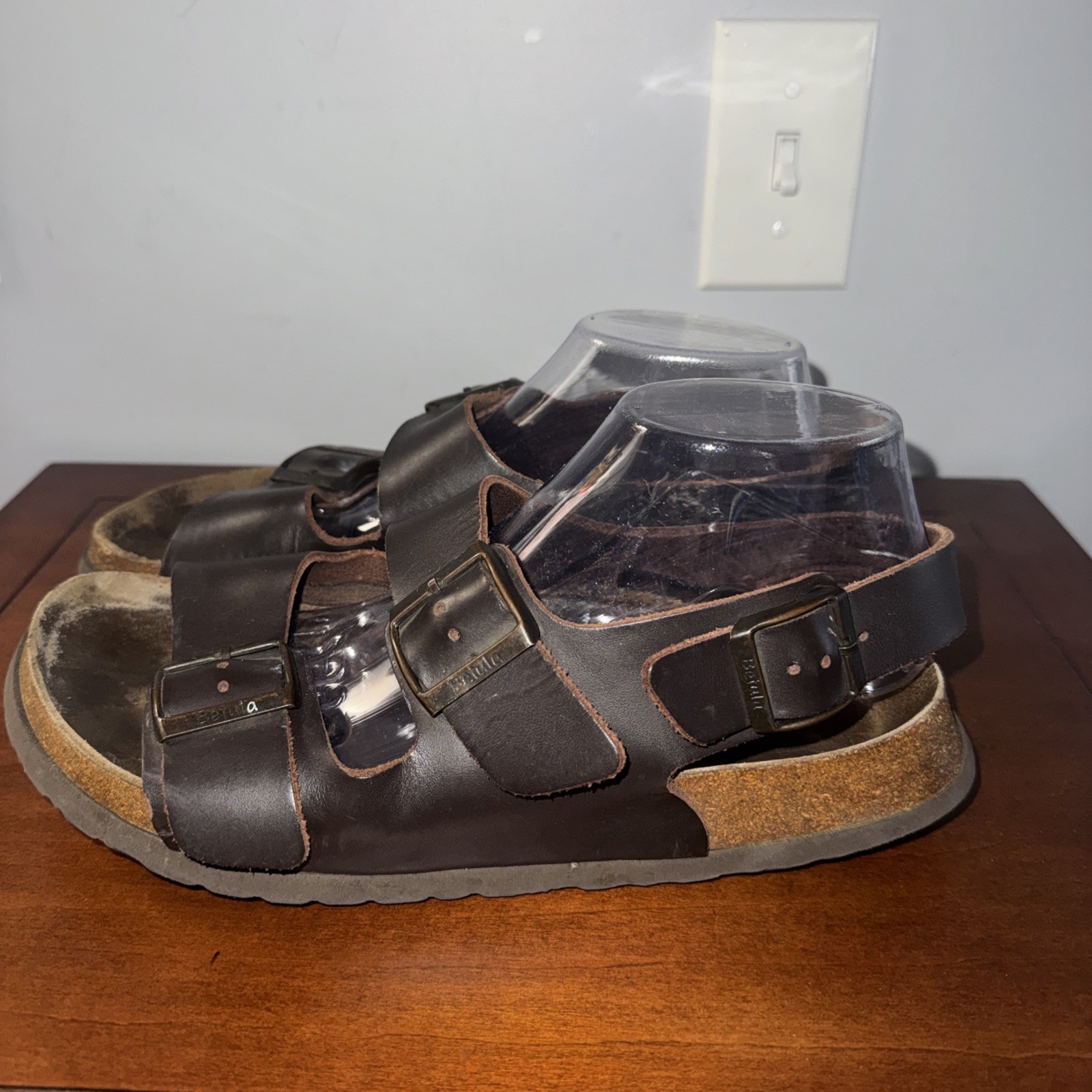 Birkenstock Betulah Milano Brown Leather Buckle Straps Sandals Sz 41 W10 M8