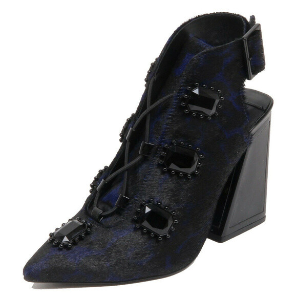 New KAT MACONIE ANAIS Jewel Black sexy party dress Bootie Shoes 38 7