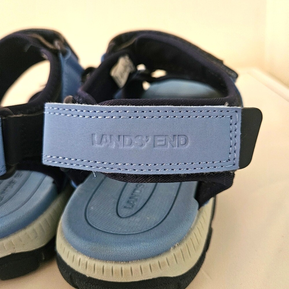 Lands End Womens All Weather Sandal Trail Hiking Comfort Shoes Deep Sea Navy US9