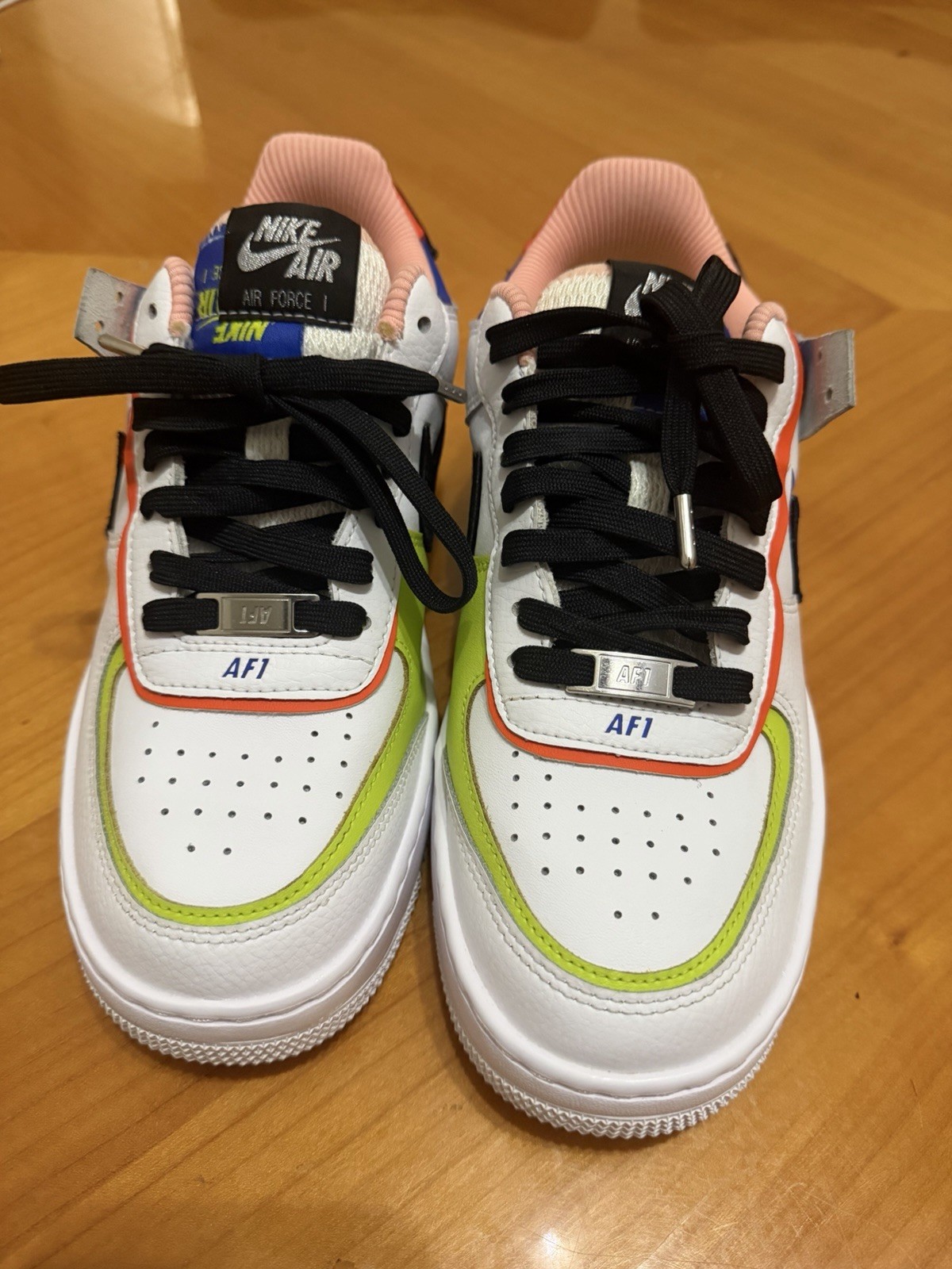 Nike Air Force 1 Shadow White Multi DV2186-100 Lace Up Leather Sneaker