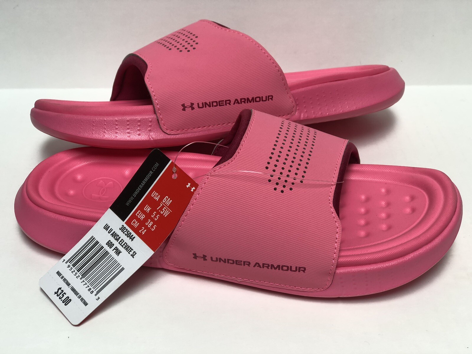 Under Armour Unisex Ansa Elevate Slides 3025044-600 Penta Pink ~ Women’s 7/M 6