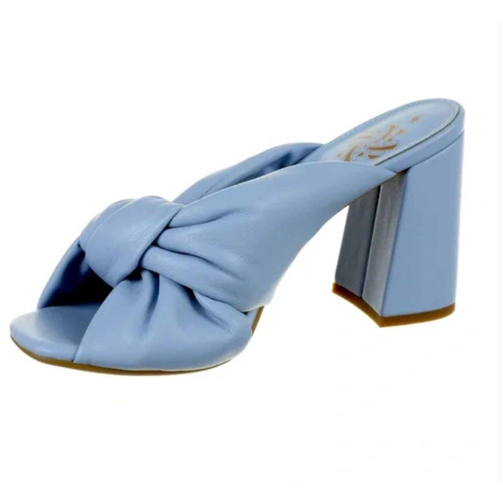 Sam and Libby blue leather bow ties sandals heels sz 7