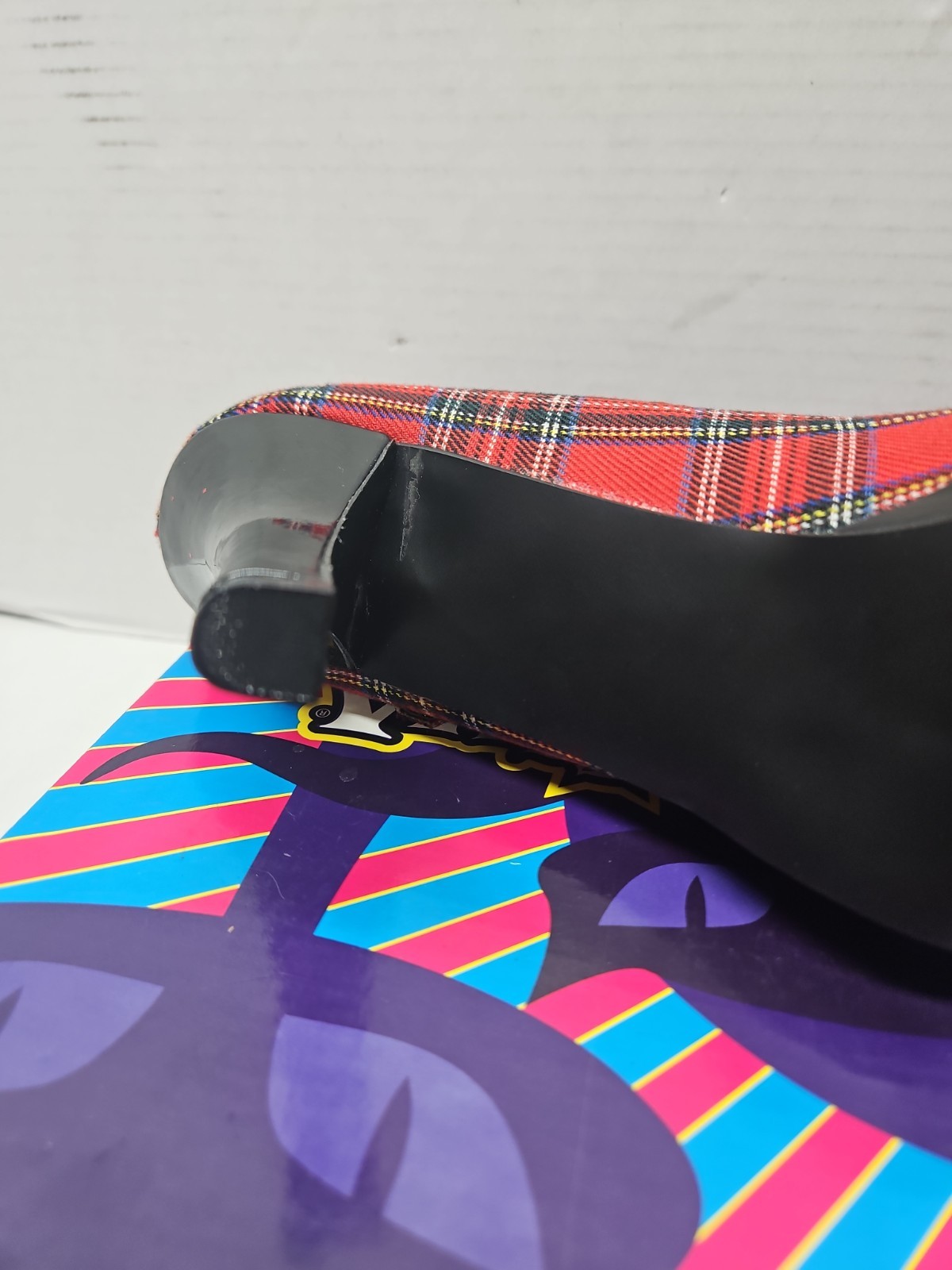 The Funtasma by Pleaser College-04 Pump red plaid New Old STOCK IN BOX Size 11