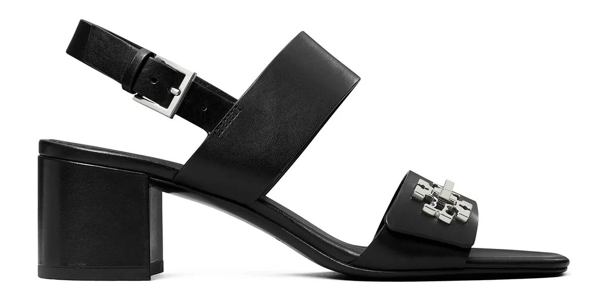 NEW TORY BURCH TWomen’s Turnlock Heeled Sandal BLACK SIZE 7/100%AUTHENTIC