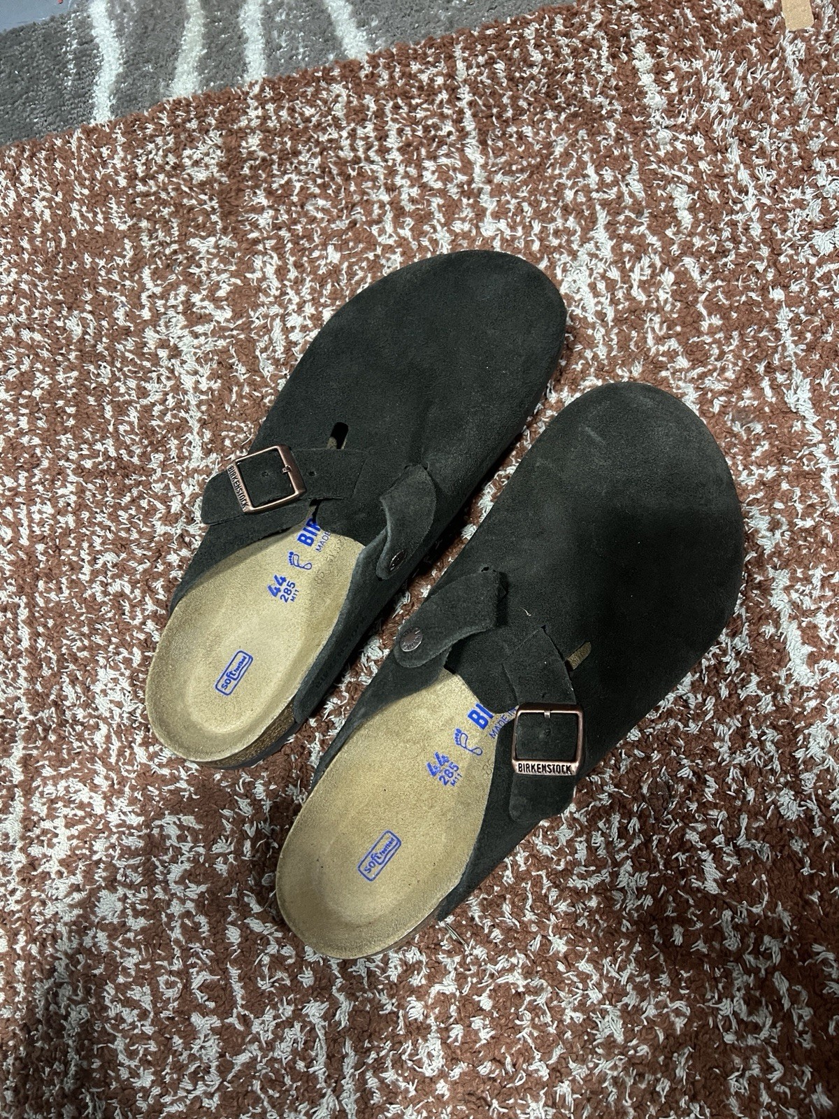 Birkenstock Boston Suede Clogs Unisex EU44 Mocha Soft Footbed slippers M11