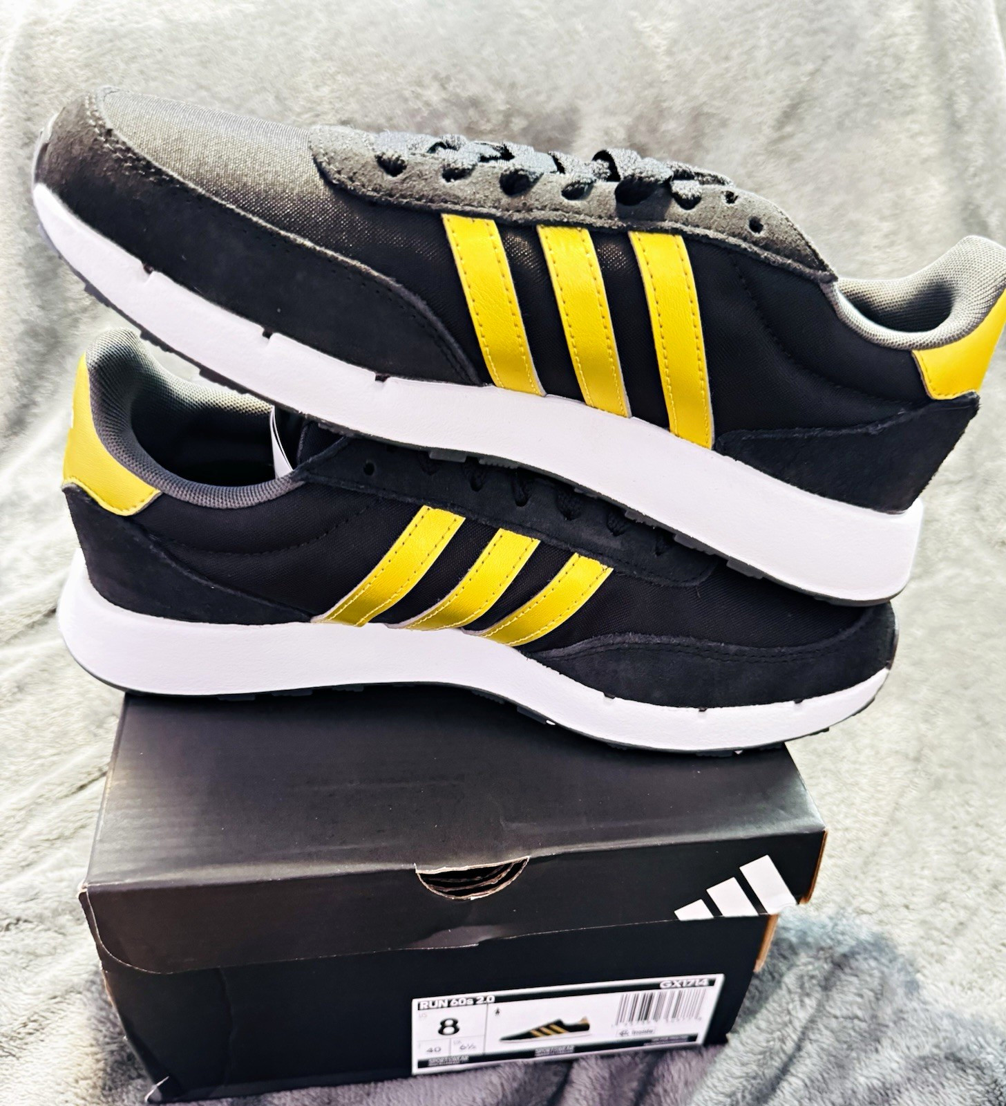 adidas Run 60s 2.0 Women’s Low Top Sneakers Black/Yellow GX1714