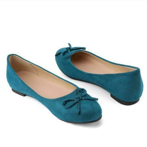 Womens Plus Size Casual Bows Ballet Flats Shoes Mary Jane Slip On Pumps Loafers