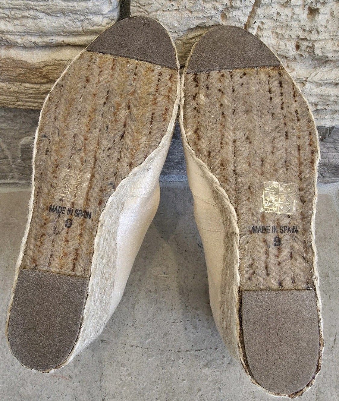 Lauren Ralph Lauren Womens 9 Cecilia Peep-Toe Espadrille Wedge Sandals Cream Tan