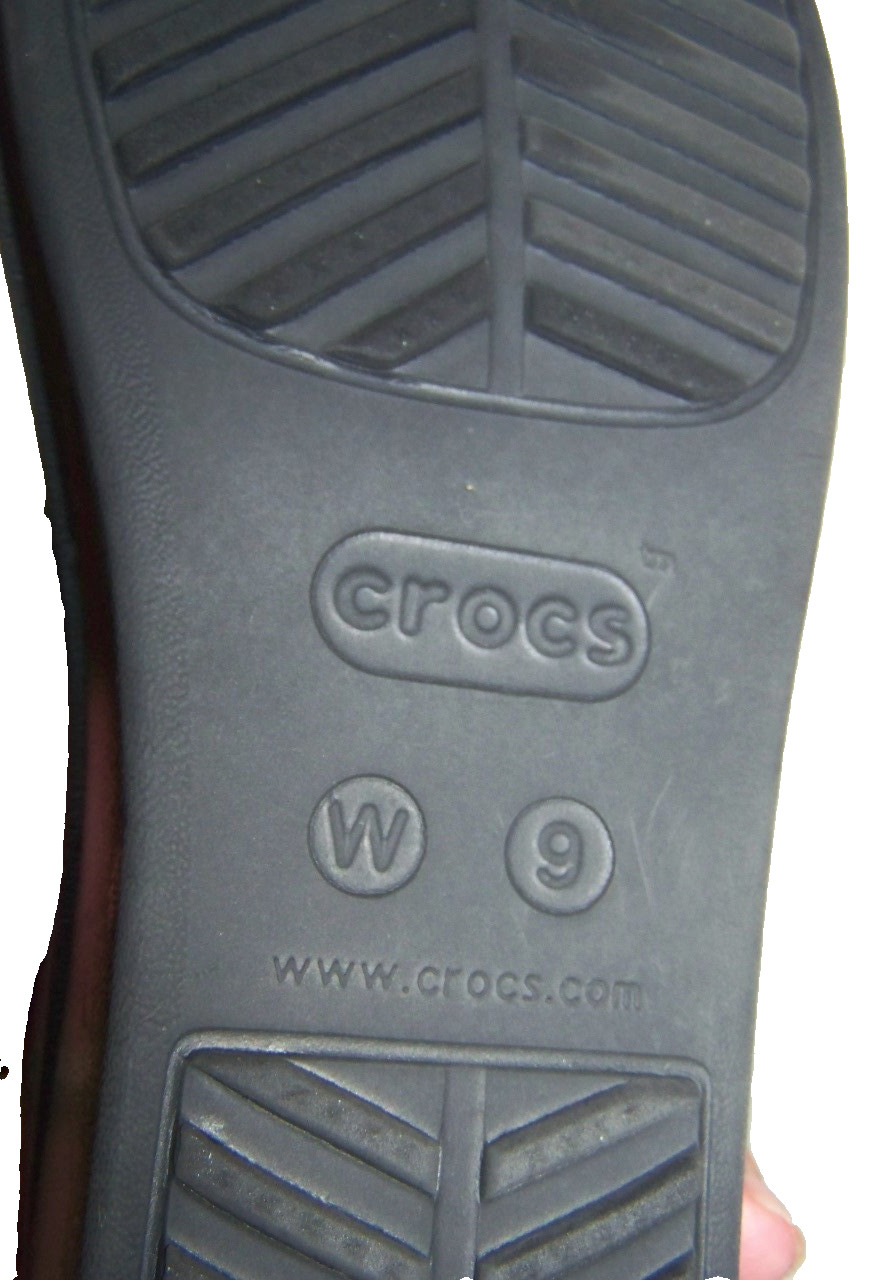 CROCS Silver Ring Black 2″ Wedge Sandals Comf Slides NOT THONGS Size 9 NexToNEW