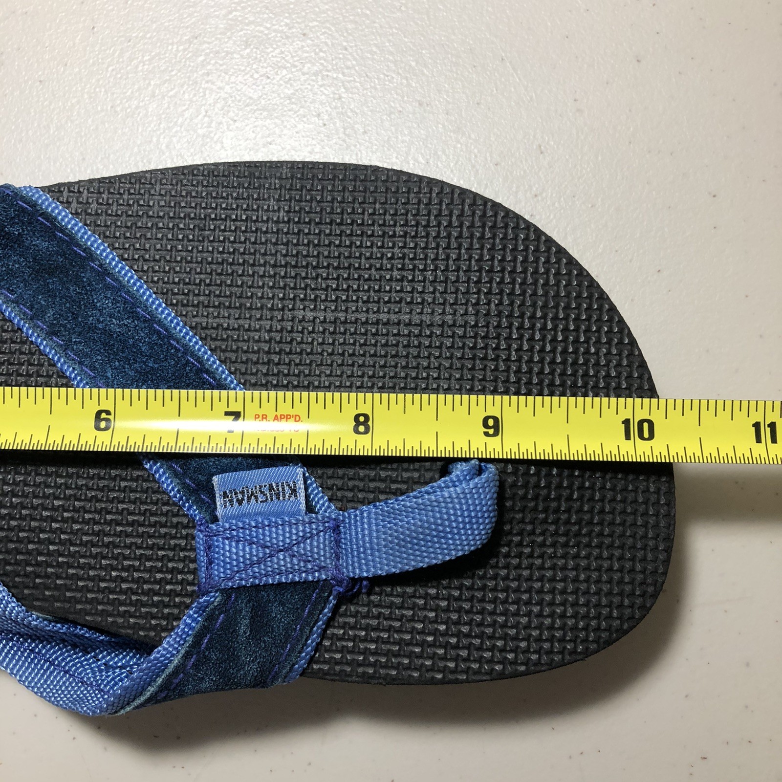 Kinsman 70’s 80’s Thongs Flip Flops Sandals Women’s M (~8.5) Blue Layered Foam