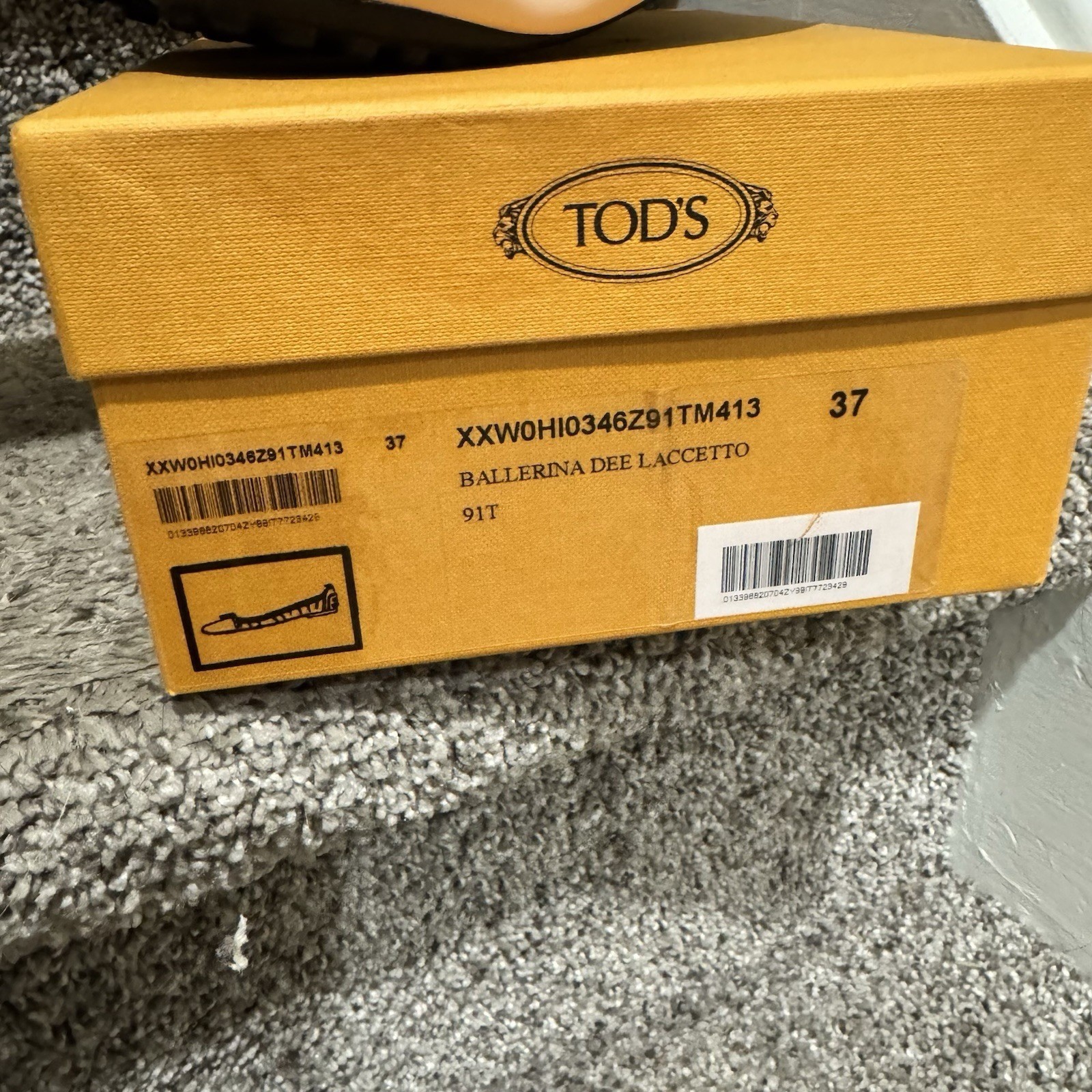 TOD’S Ballet Flats Womens Size 37 Leather Foldable Scrunch Ballerina Twee Pink