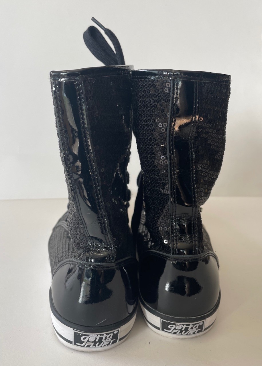 Double Platinum Destiny Sequin Sneakers by GOTTA FLURT top also folds down 8.5