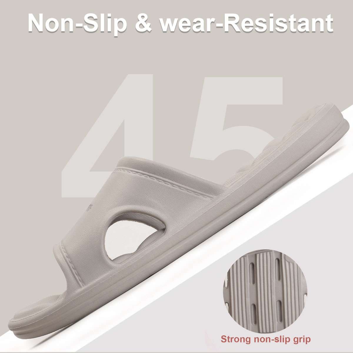 Women Men Shower Sandal Slippers w/ Hole Quick Drying Bathroom Slippers Gym Home