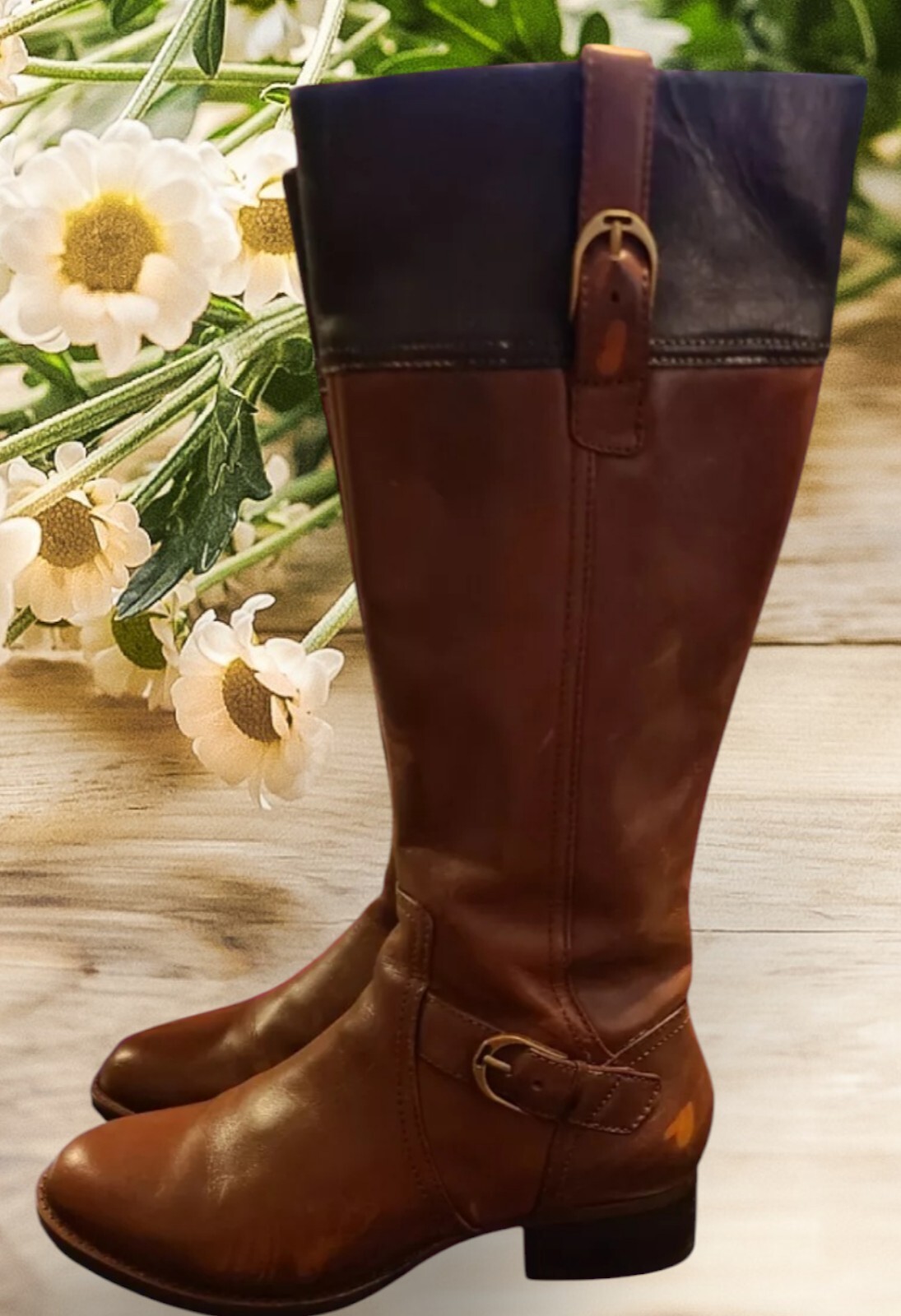 ARIAT Tall Riding Brown Leather Zip Distressed Boots 10005045 Size EU 40 / US 9B