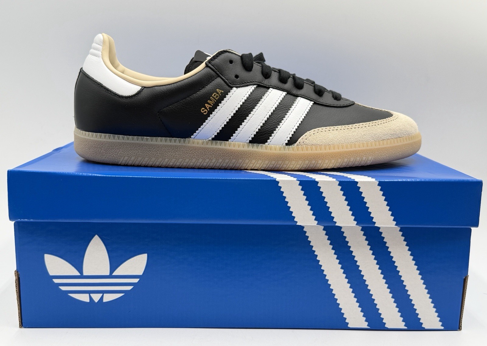 NEW ADIDAS SAMBA ORIGINALS Casual Sneakers Shoes Men’s SZ 12 Black White Gum