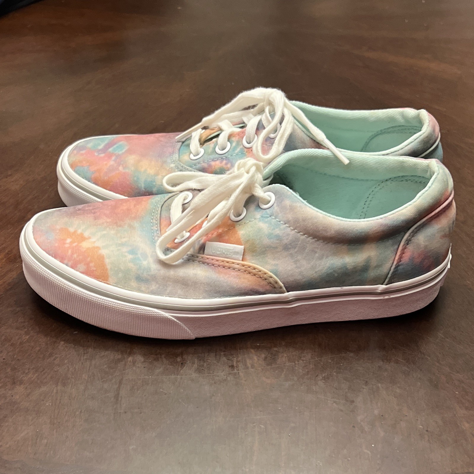 Vans Tie Dye Canvas Lace-Up Womens Skate Shoes Rubber Sole Womens US Size 6.5