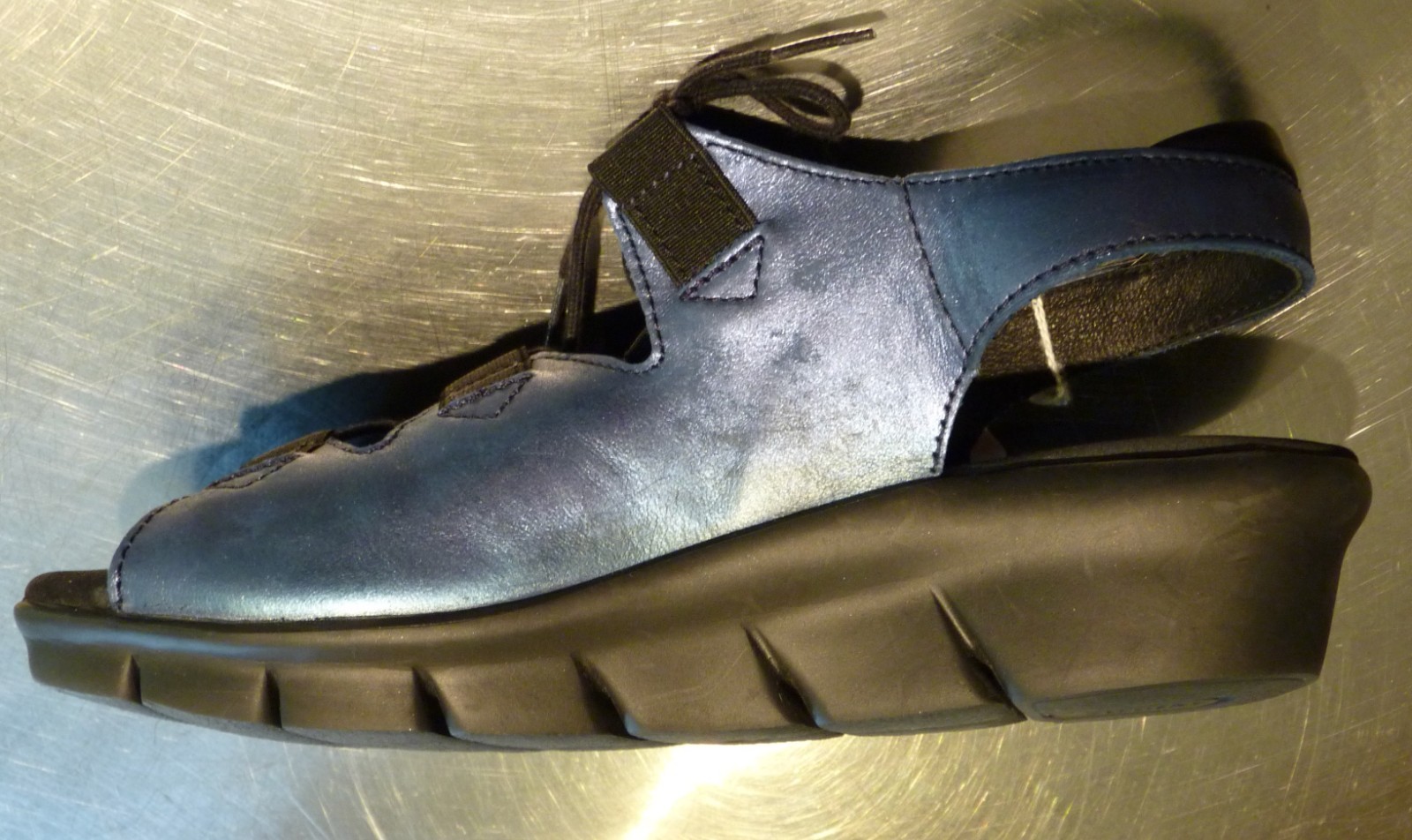 WOLKY Blue Metallic Arena Wedge Sandal EUR 41 US 10.5 $175 NWT!