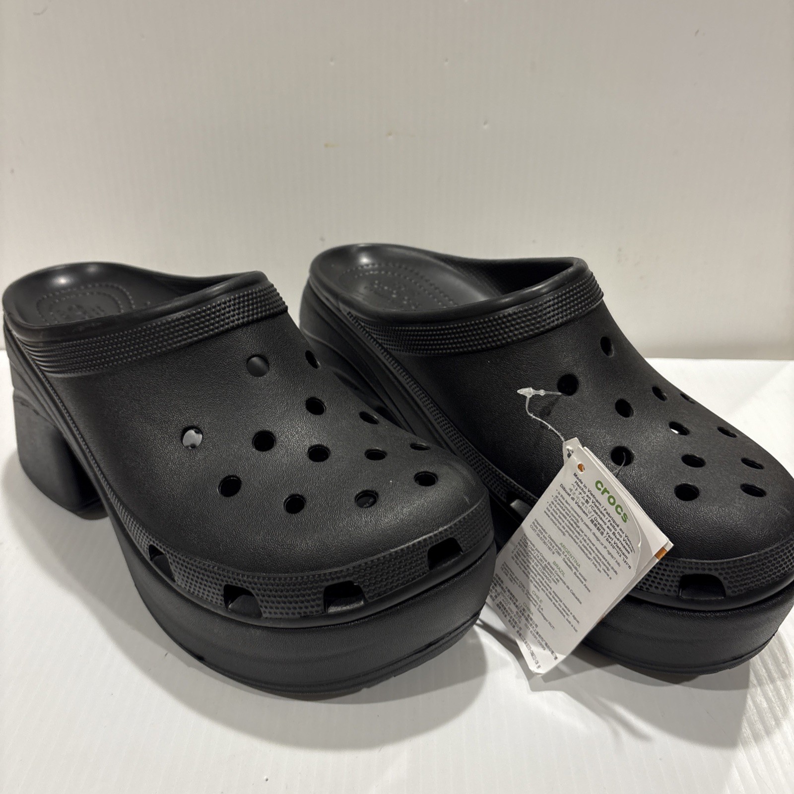 NWT CROCS Siren Platform Heeled Clog – Womens Black Color Size 11