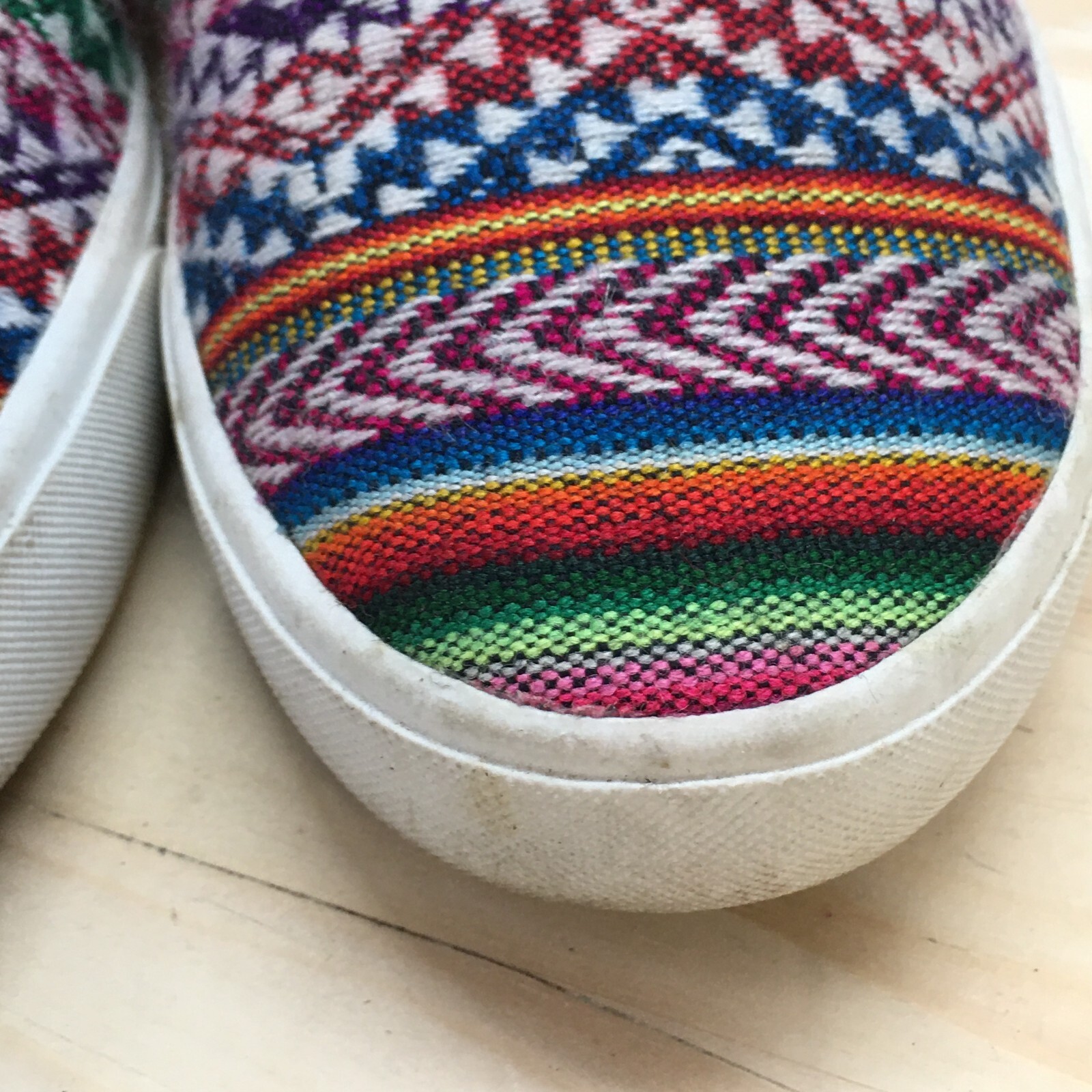 Toucans Shoes Mens 4 Womens 6 Inca Print Casual Slip On Loafer Flats Multicolor